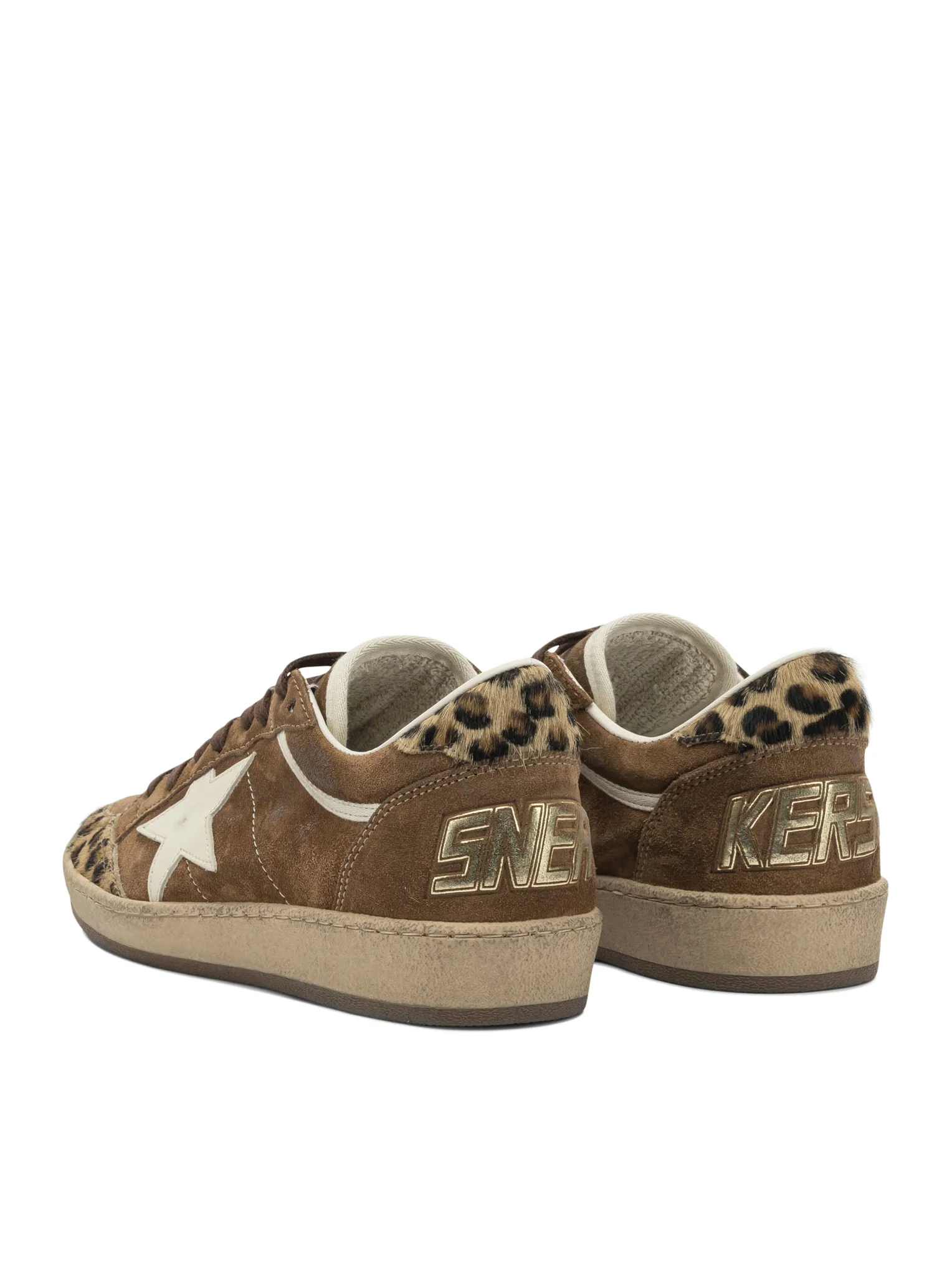 BALL-STAR SNEAKERS IN SUEDE WITH LEOPARD PONYSKIN INSERTS - Image 3