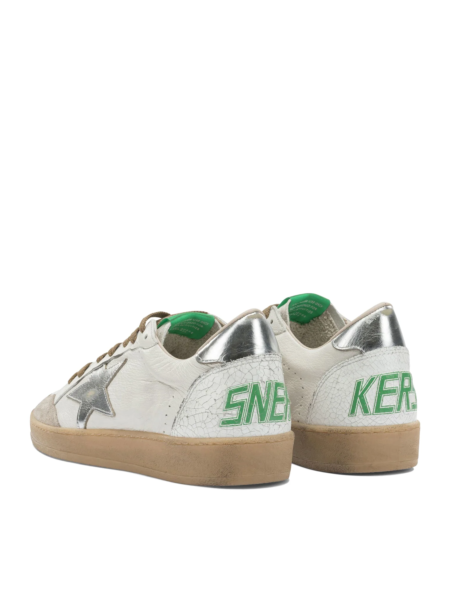 BALL-STAR SNEAKERS IN WHITE LEATHER WITH SILVER STAR - Image 3