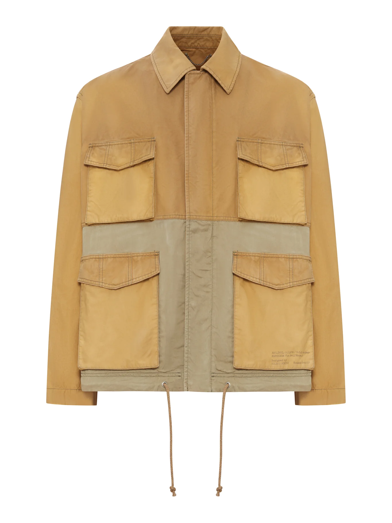 COLOR BLOCK COTTON UTILITY JACKET