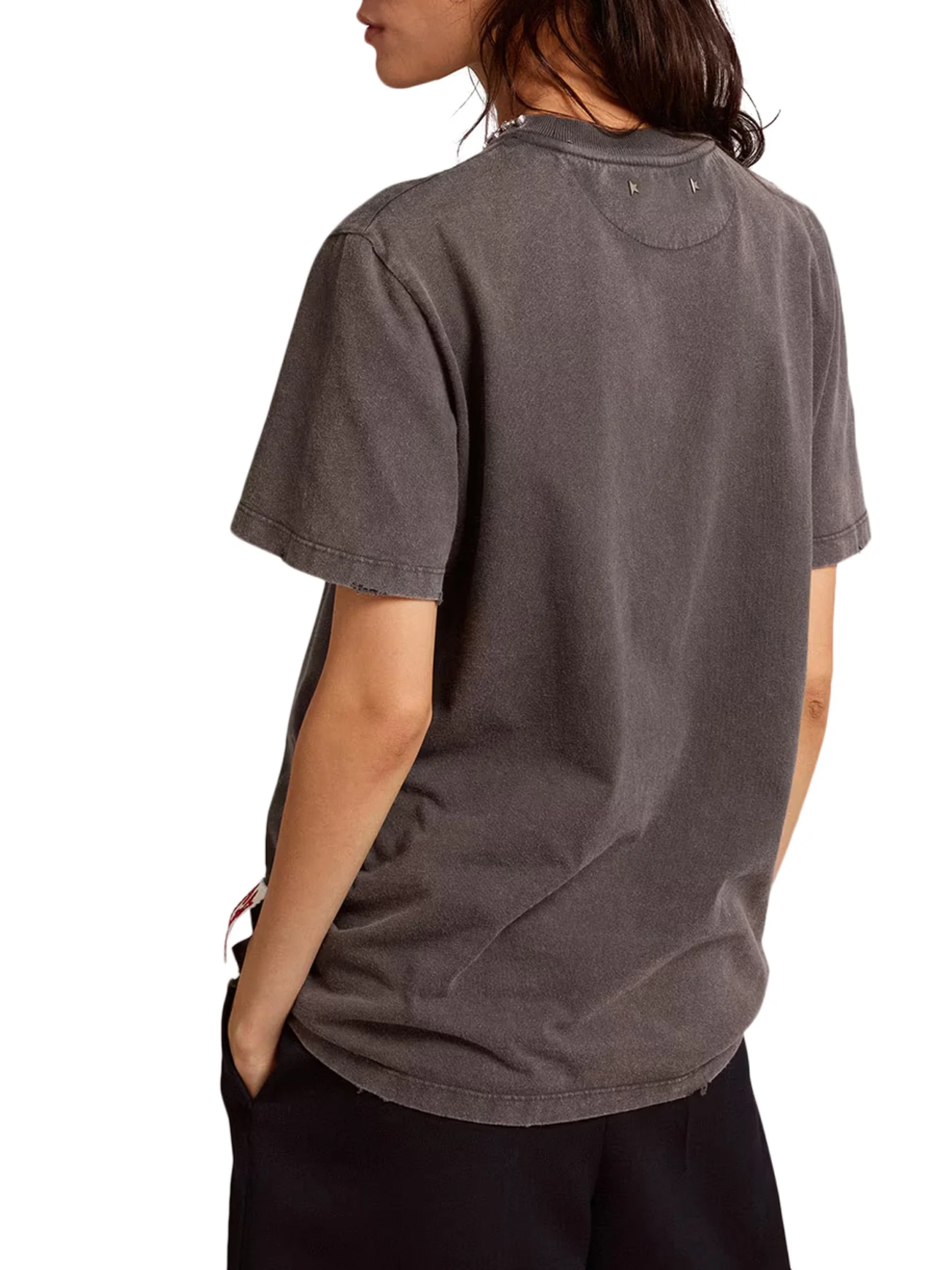 GREY T-SHIRT WITH CRYSTALS - Image 4