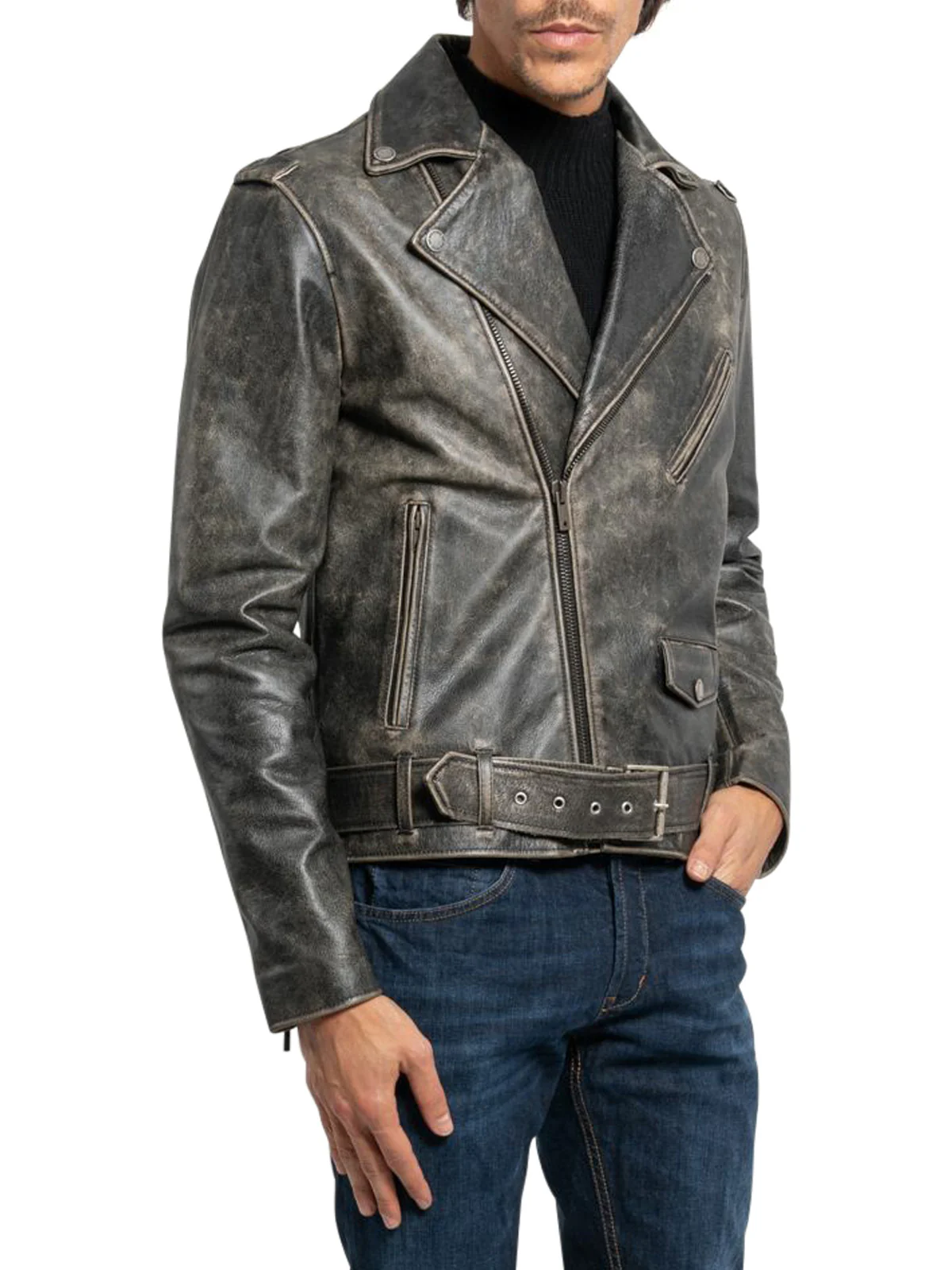 GOLDEN M`S DISTRESSED LEATHER JACKET - Image 3