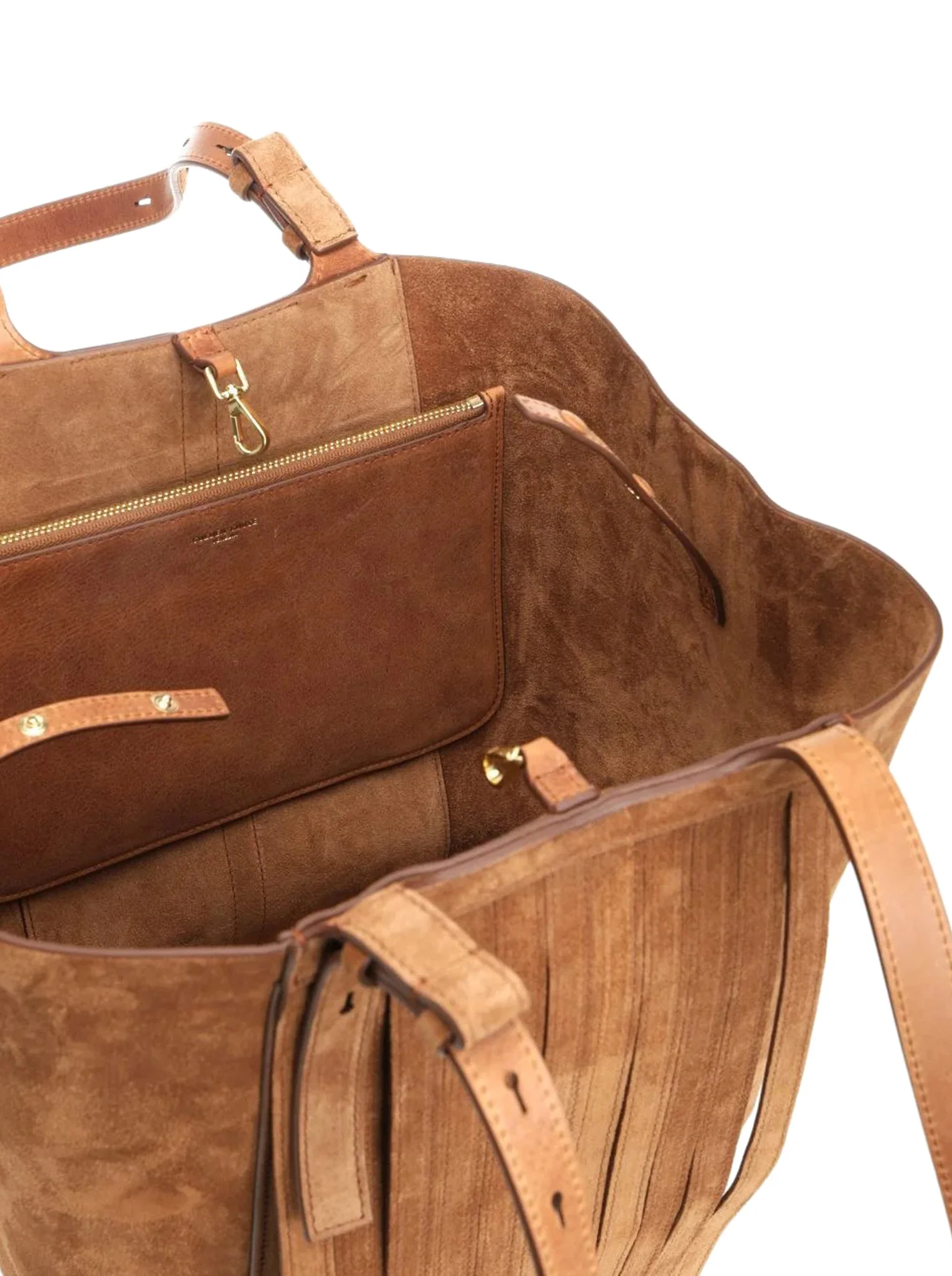LEATHER FRINGED TOTE BAG - Image 5