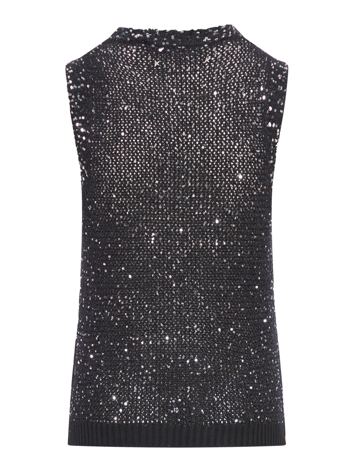NET MESH TOP WITH SEQUINS AND CONTRASTING DETAILS - Image 5