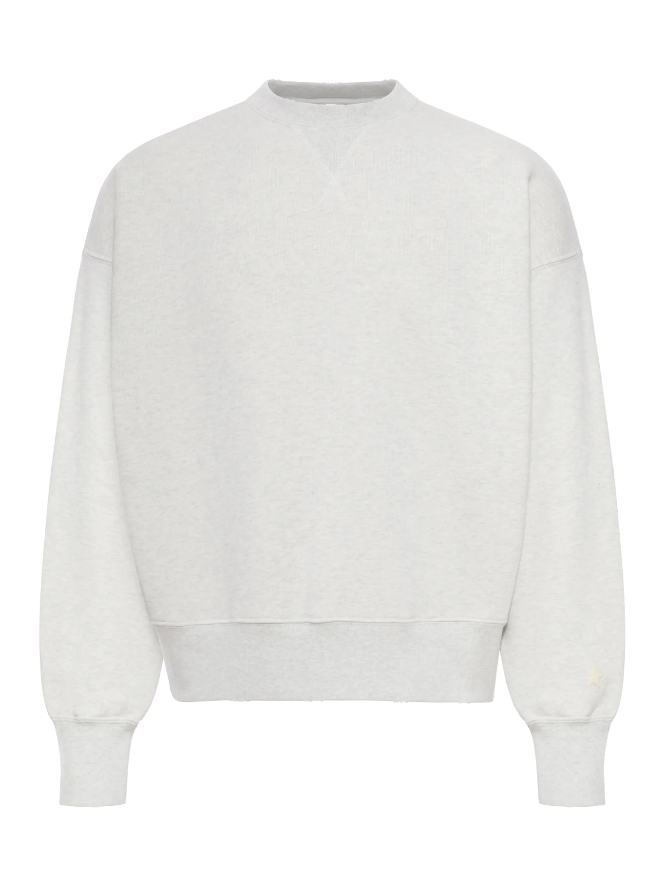 UNISEX STAR SWEATSHIRT IN GREY COTTON WITH EMBROIDERY AND CRYSTALS