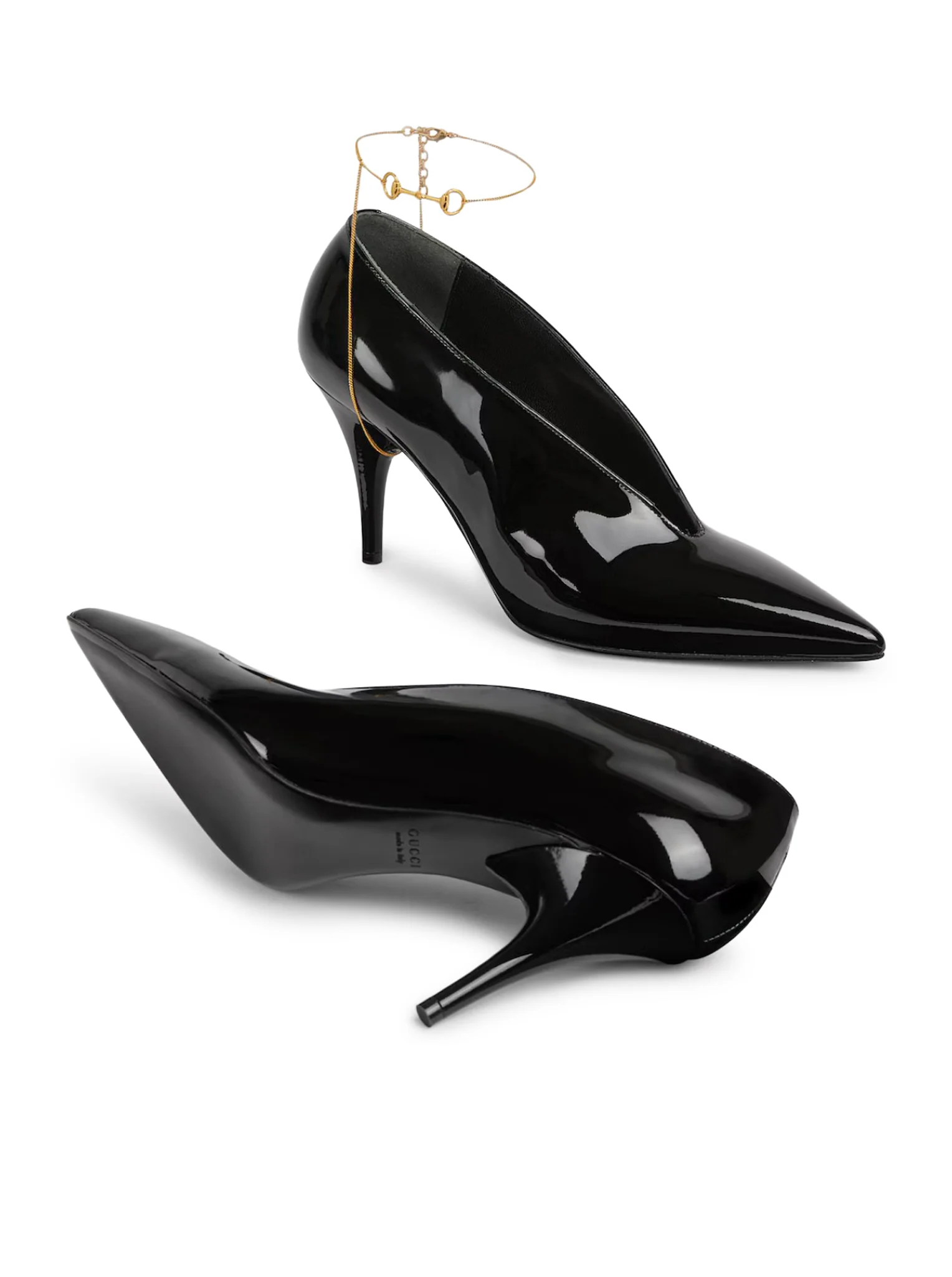 97 PATENT LEATHER SABOT WITH HEEL - Image 6