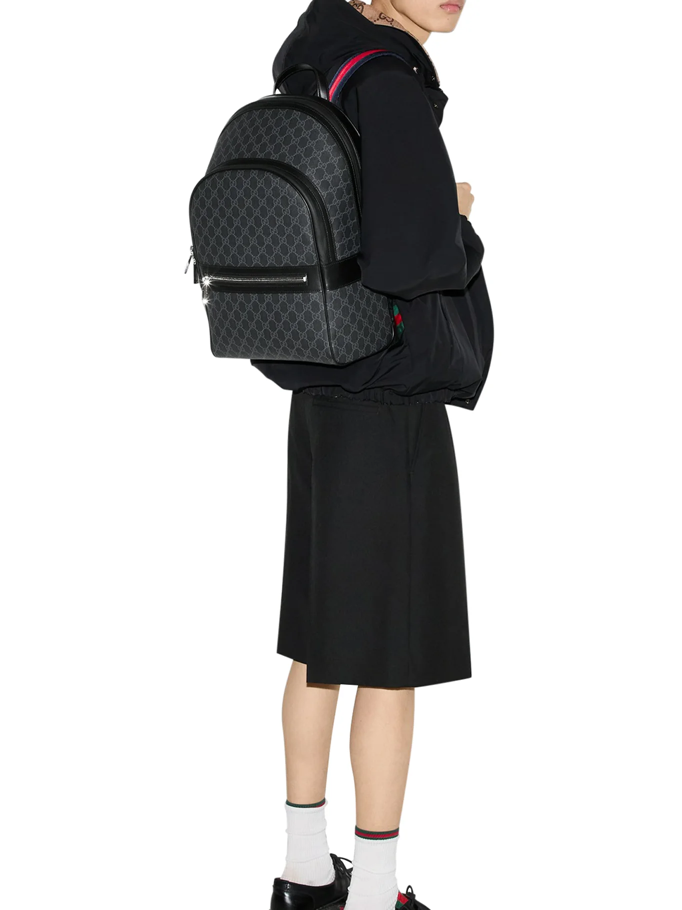 BLACK GG BACKPACK MEDIUM SIZE - Image 2