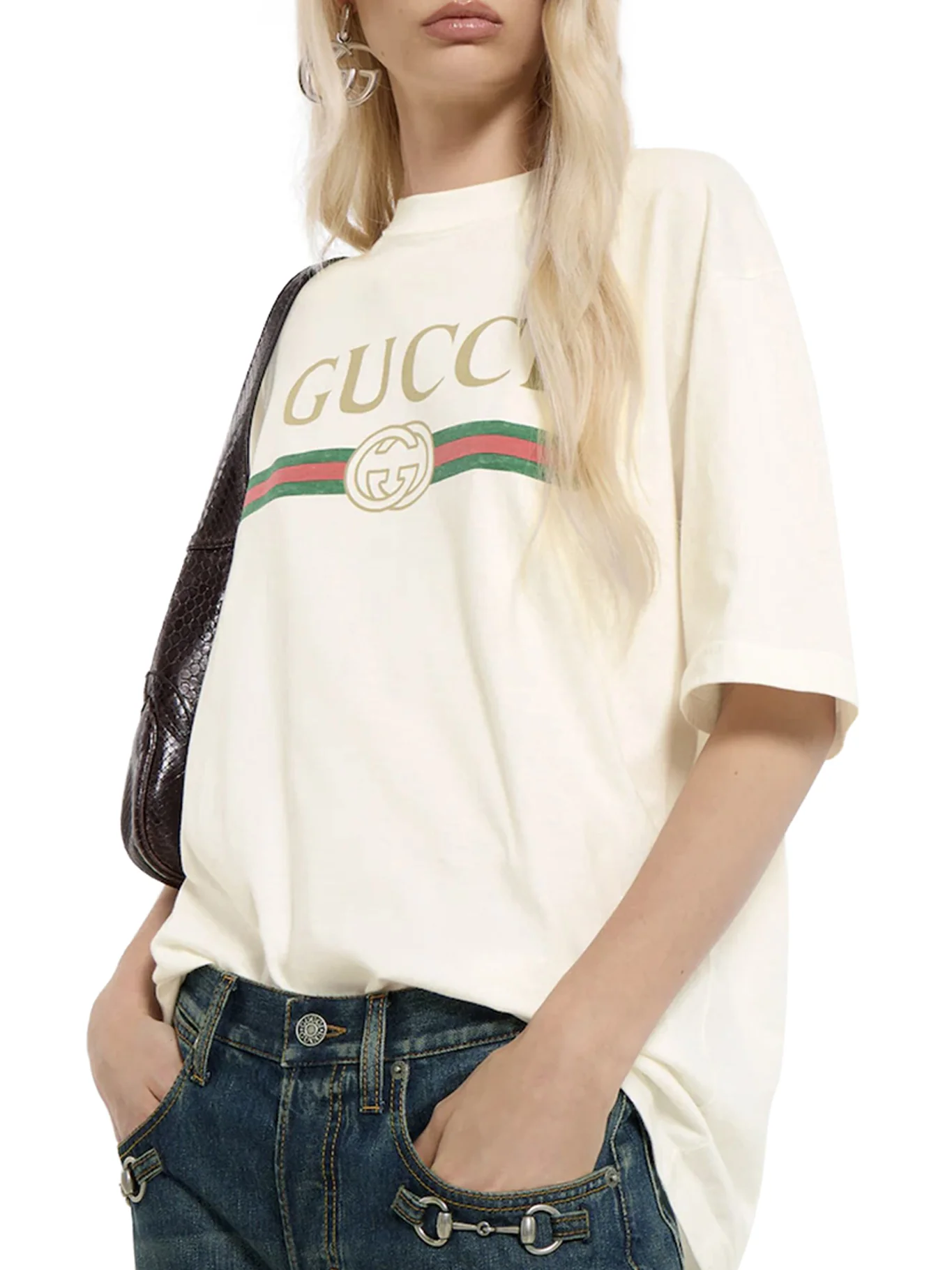 COTTON AND SILK JERSEY T-SHIRT WITH PRINT - Image 3