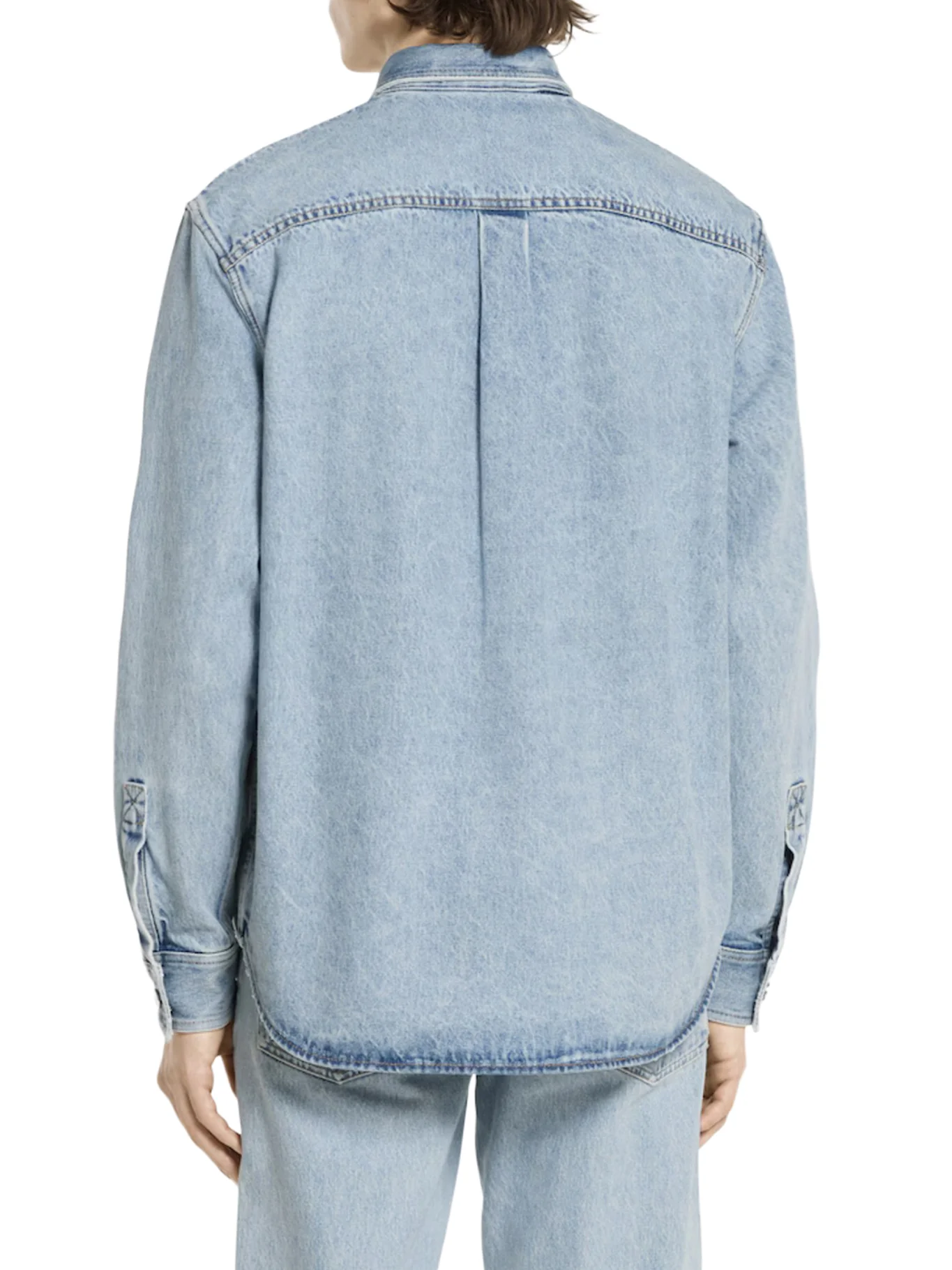 DÉLAVÉ DENIM SHIRT WITH GG INSERT - Image 4