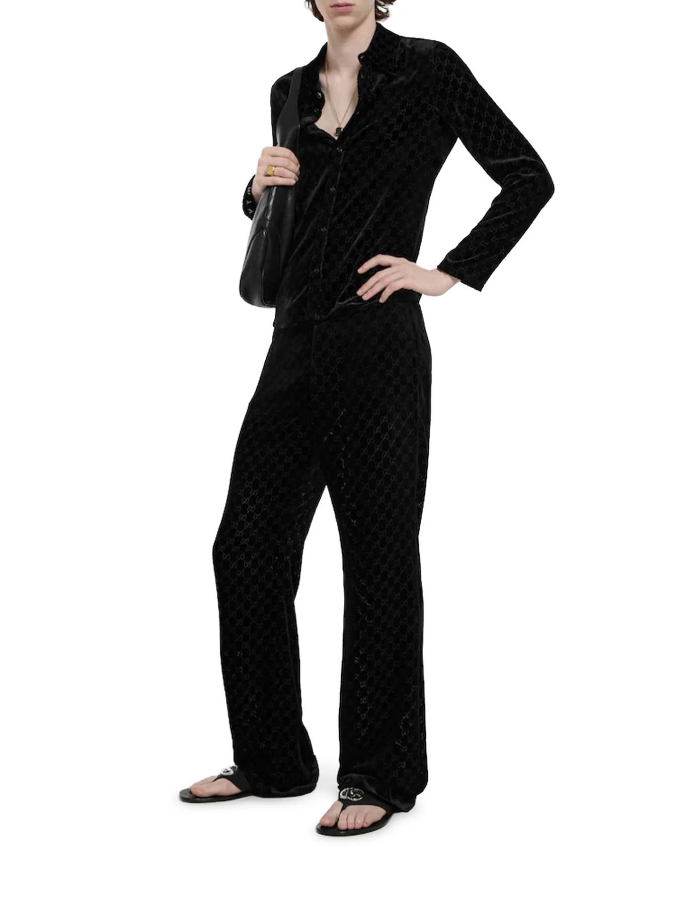 DÉVORÉ GG STRETCH VELVET SHIRT - Image 2