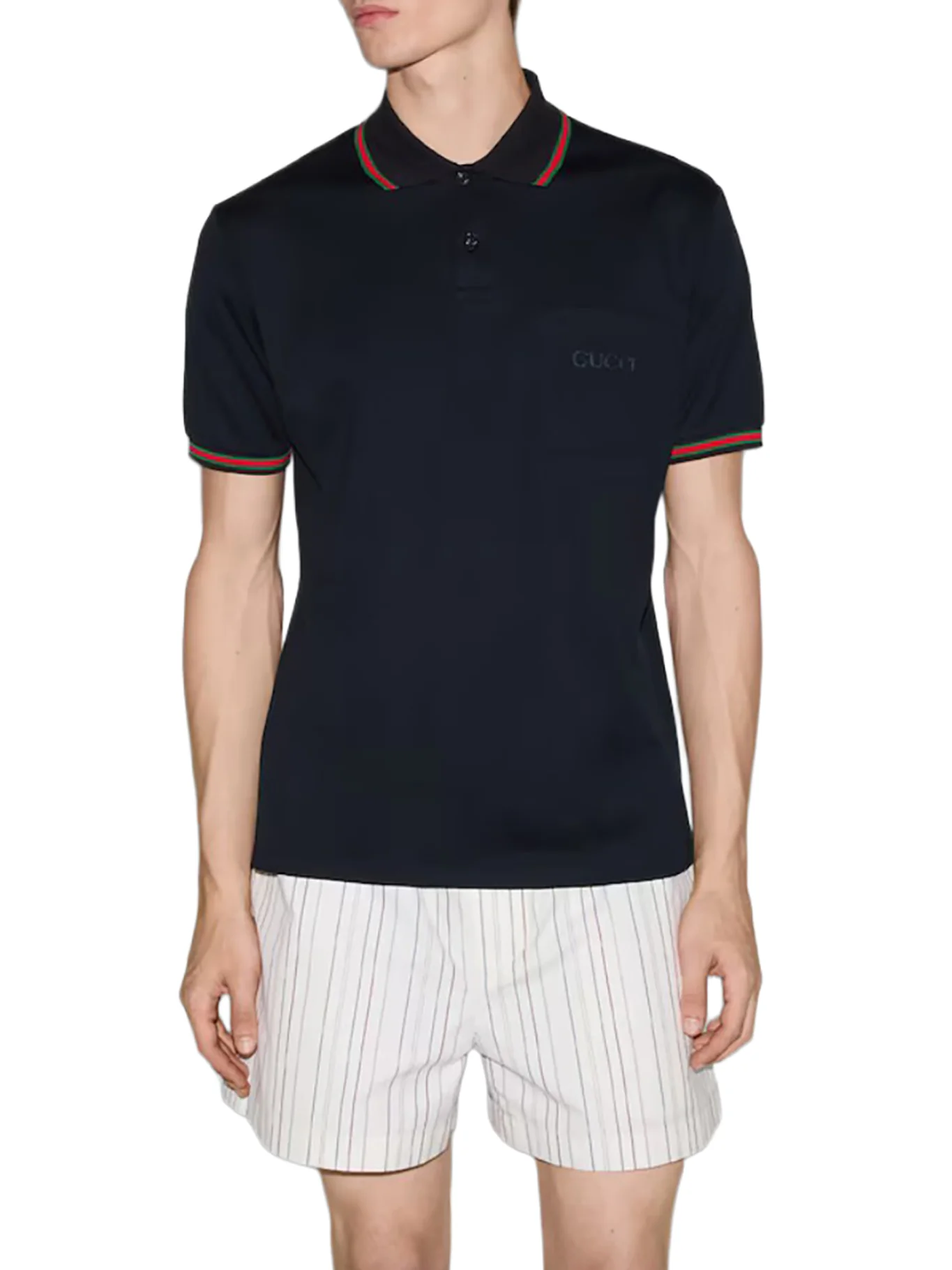 EMBROIDERED STRETCH COTTON POLO SHIRT - Image 3