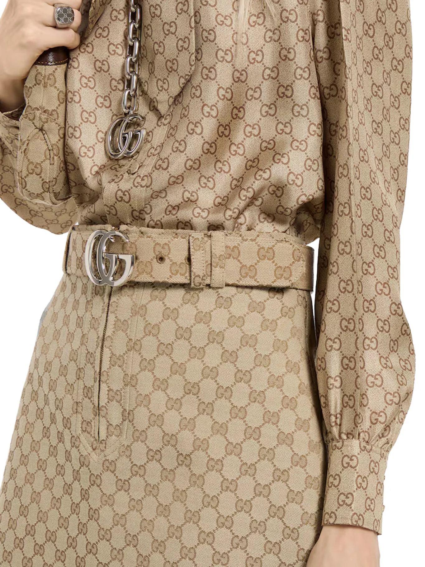 GG COTTON CANVAS FABRIC SKIRT - Image 4