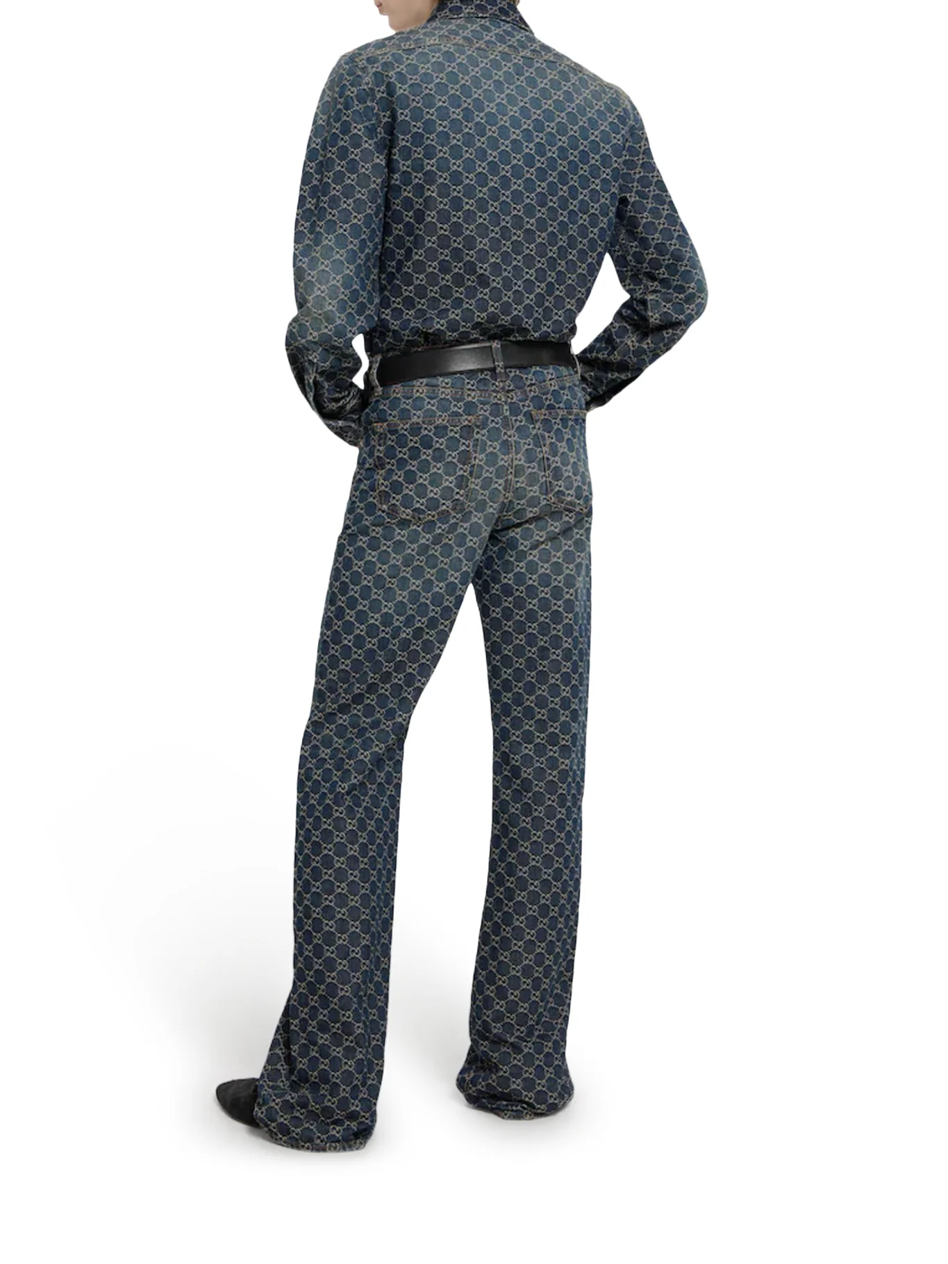 GG JACQUARD COTTON DENIM SHIRT - Image 3