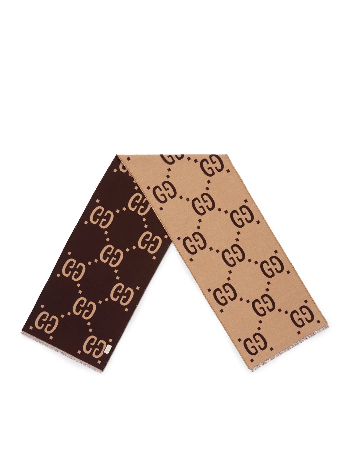 WOOL AND SILK SCARF WITH GG JACQUARD PATTERN - Image 3