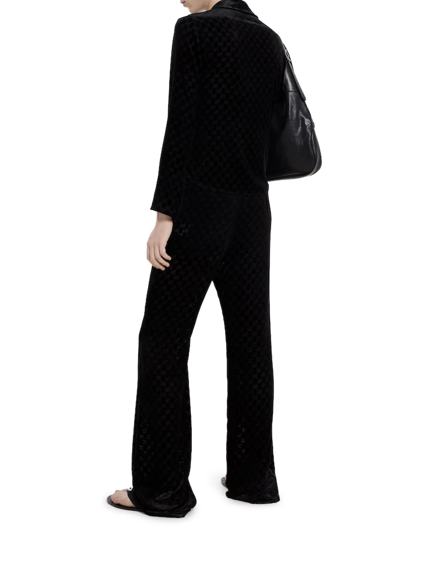 GG STRETCH DÉVORÉ VELVET TROUSERS - Image 3