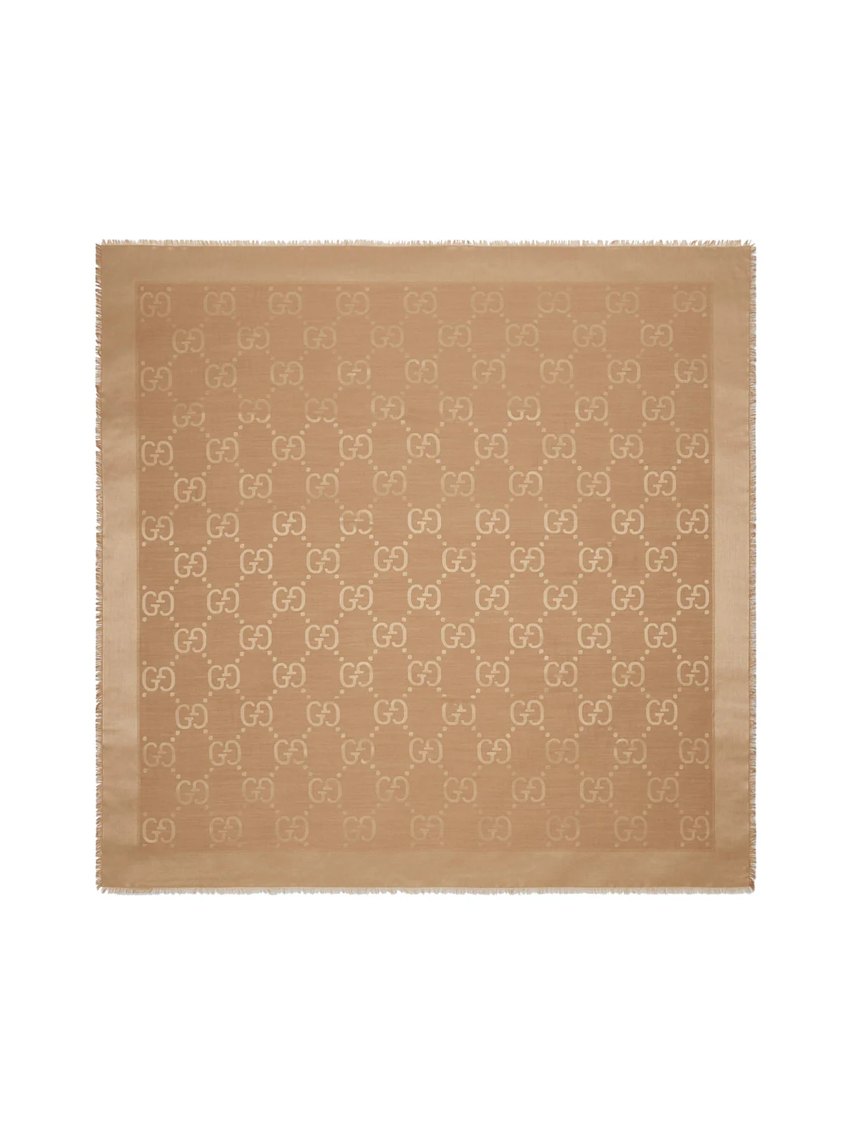 JACQUARD WOOL AND SILK SHAWL WITH GG PATTERN
