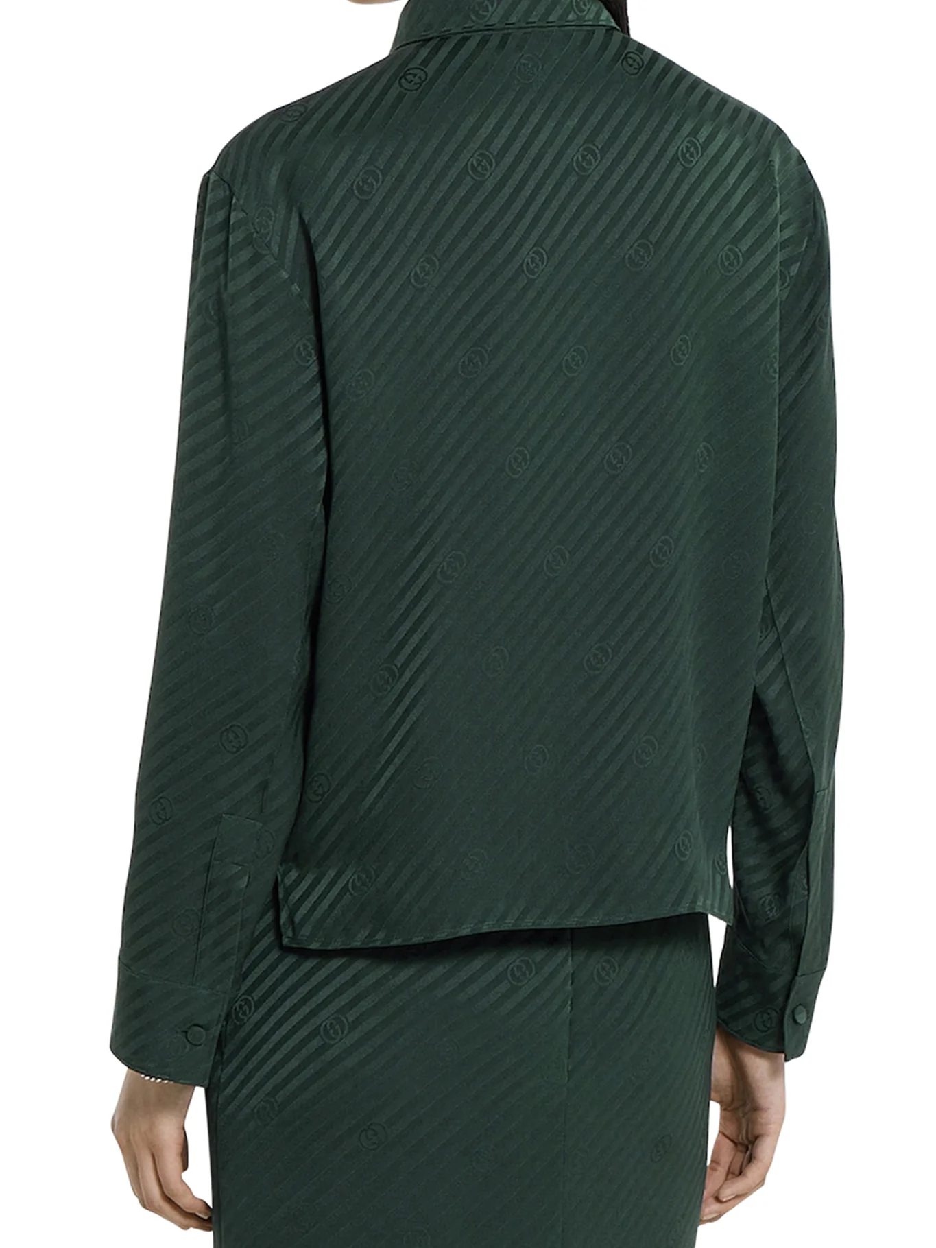 JACQUARD SILK SHIRT WITH GG CROSS - Image 3