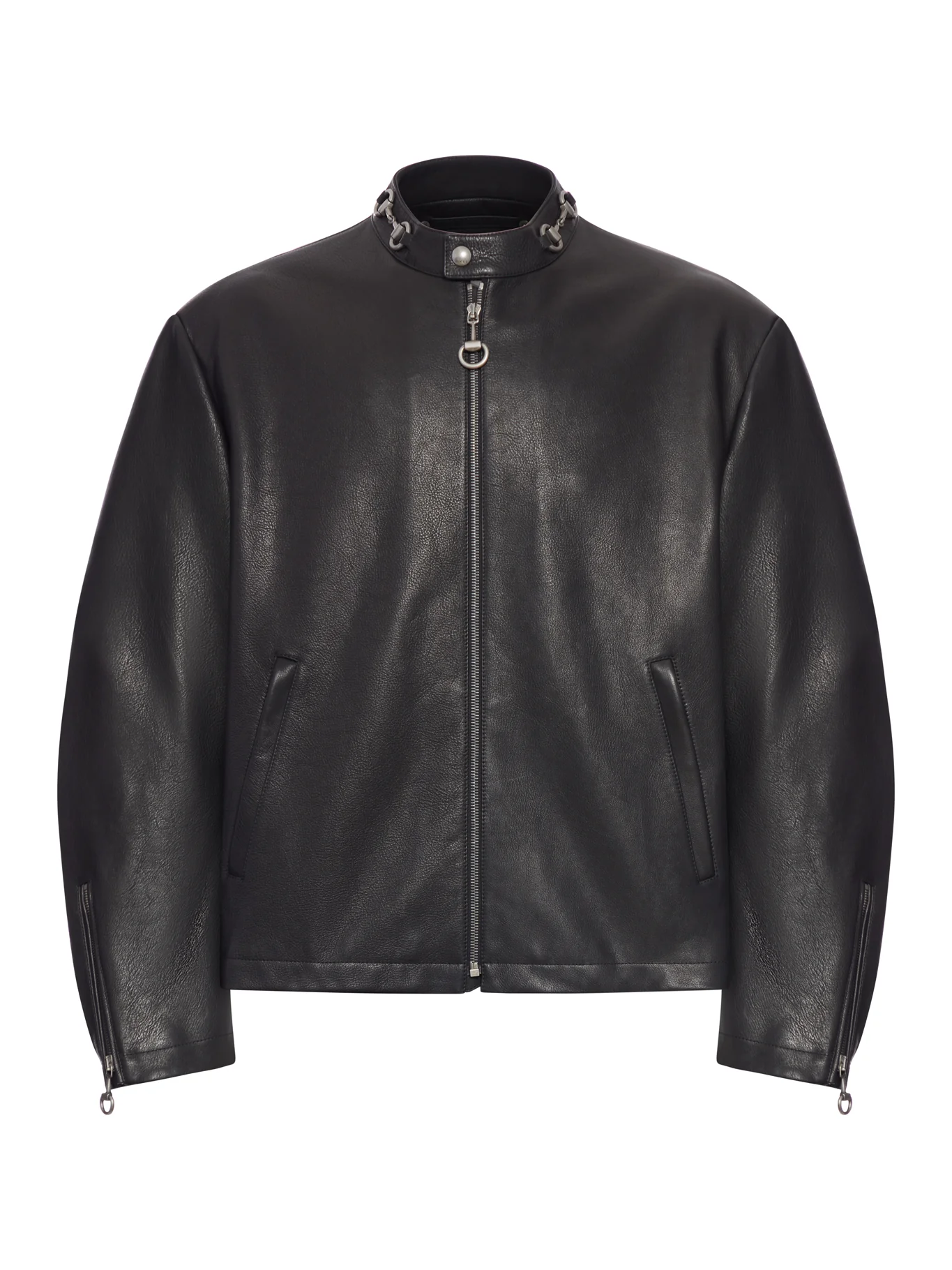 LEATHER JACKET WITH HORSEBIT