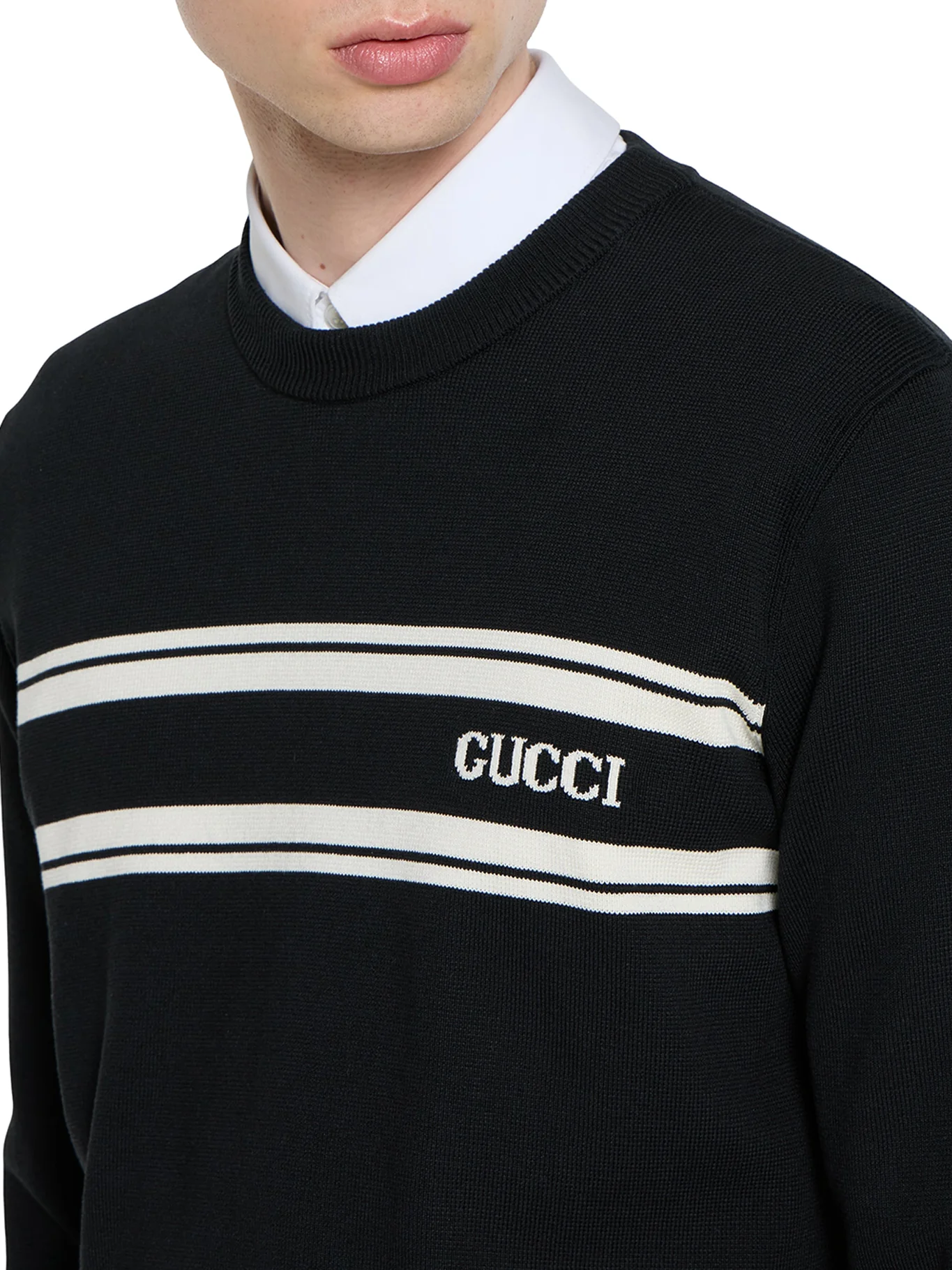 SILK AND COTTON SWEATER WITH INTARSIA - Image 5