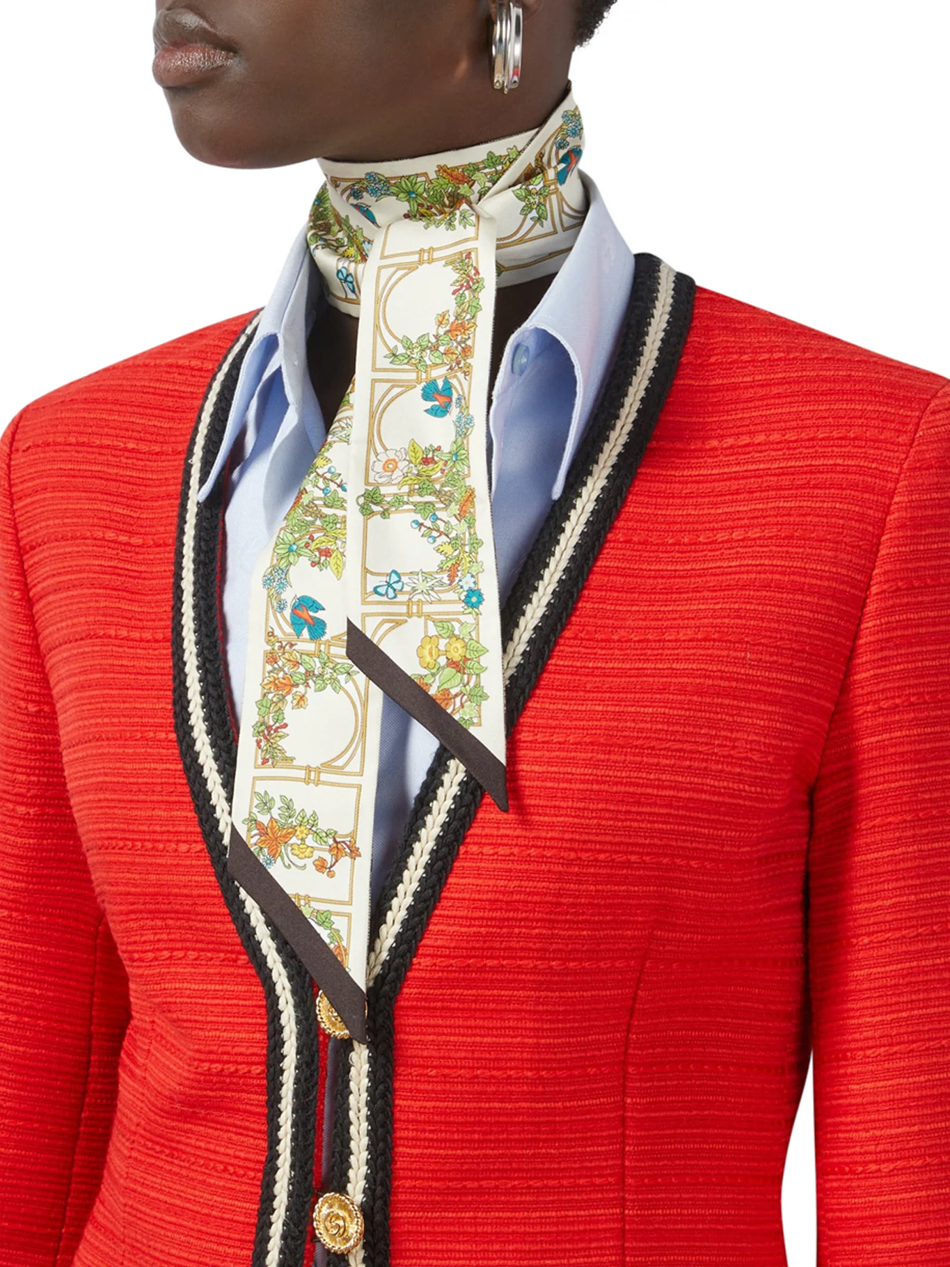 SILK BOW WITH FLORAL ANIMAL PRINT - Image 2