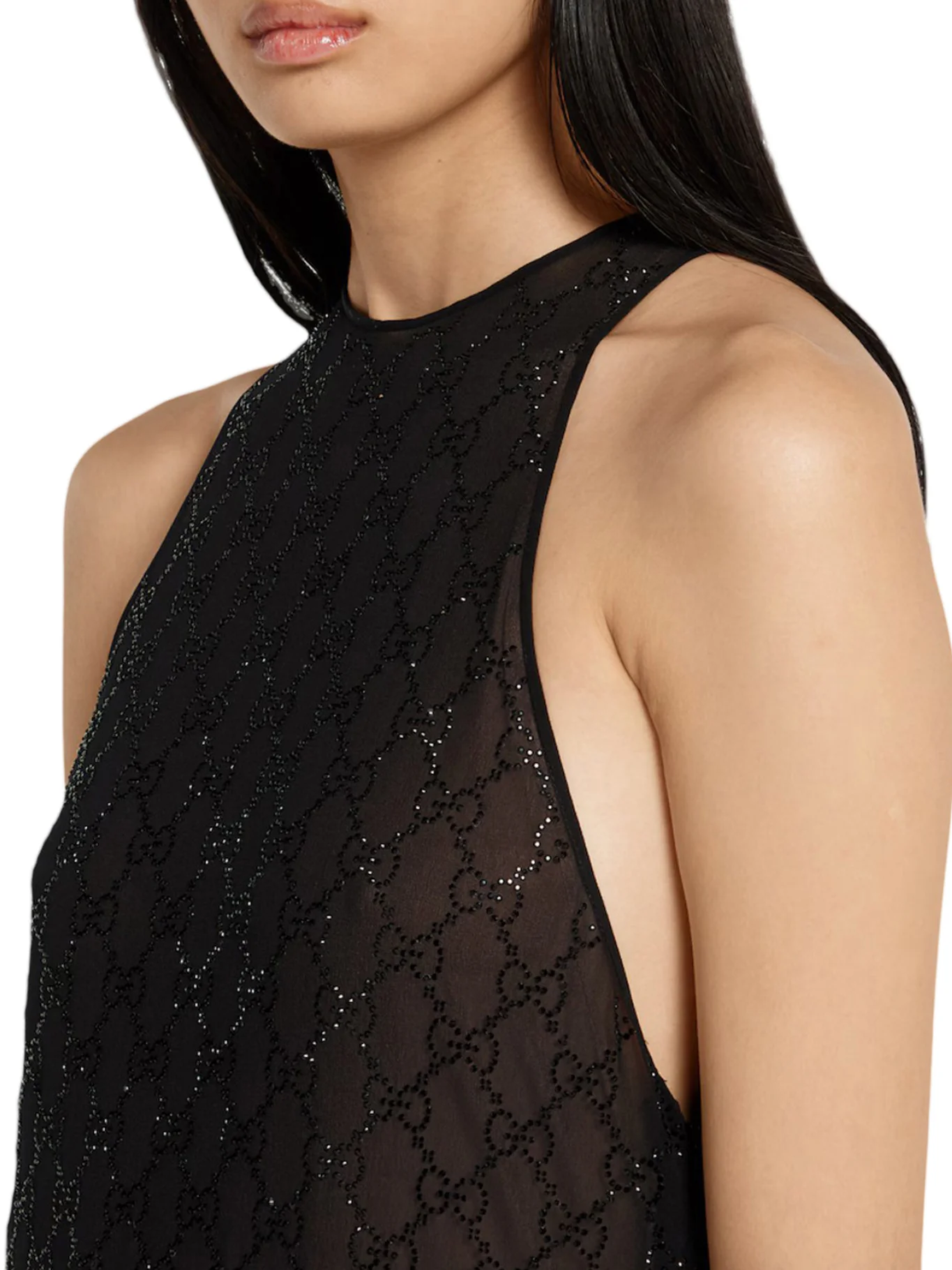 SILK GEORGETTE DRESS WITH "GG" MONOGRAM - Image 4