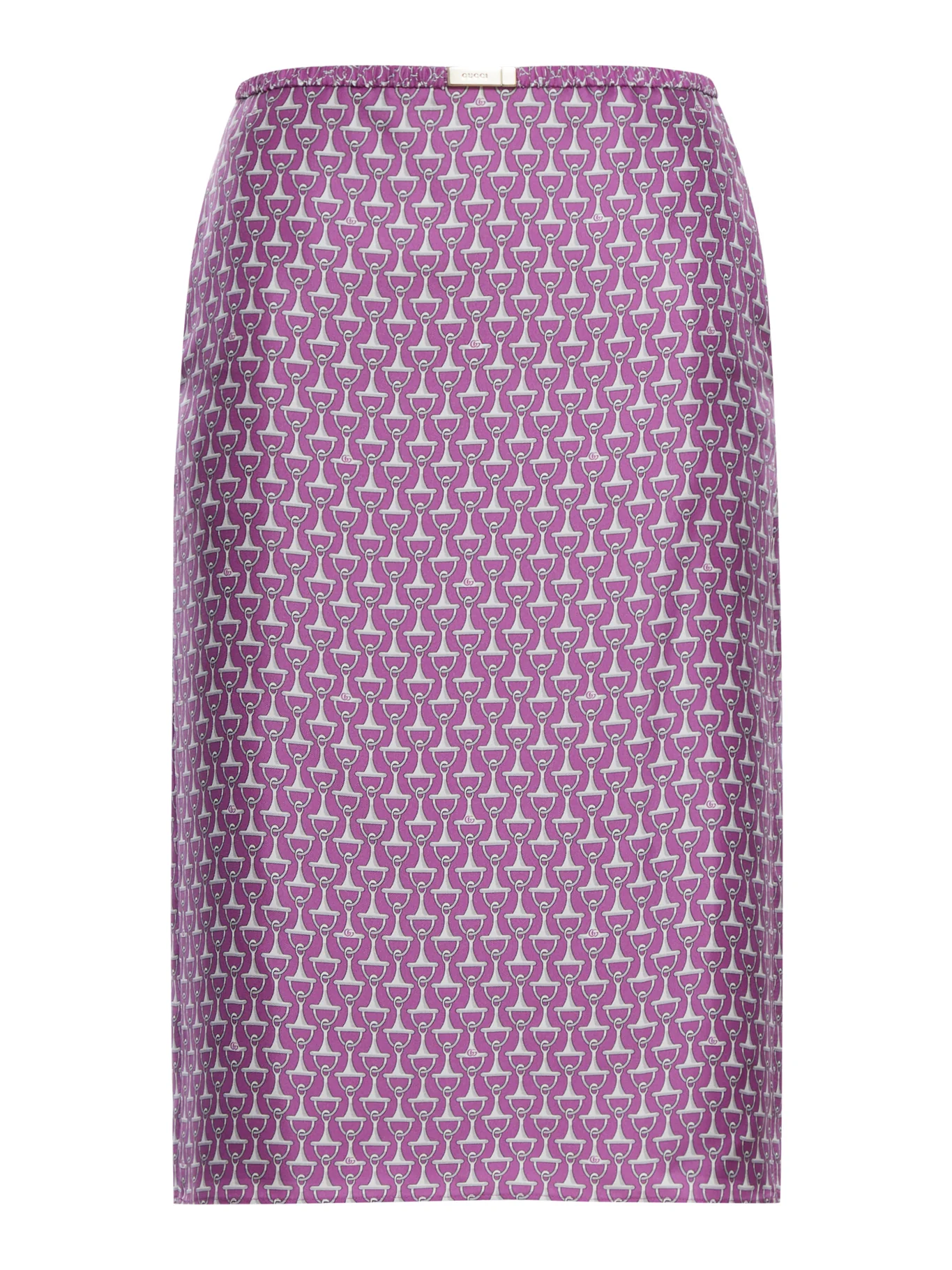 SILK HORSE-PRINT MIDI SKIRT