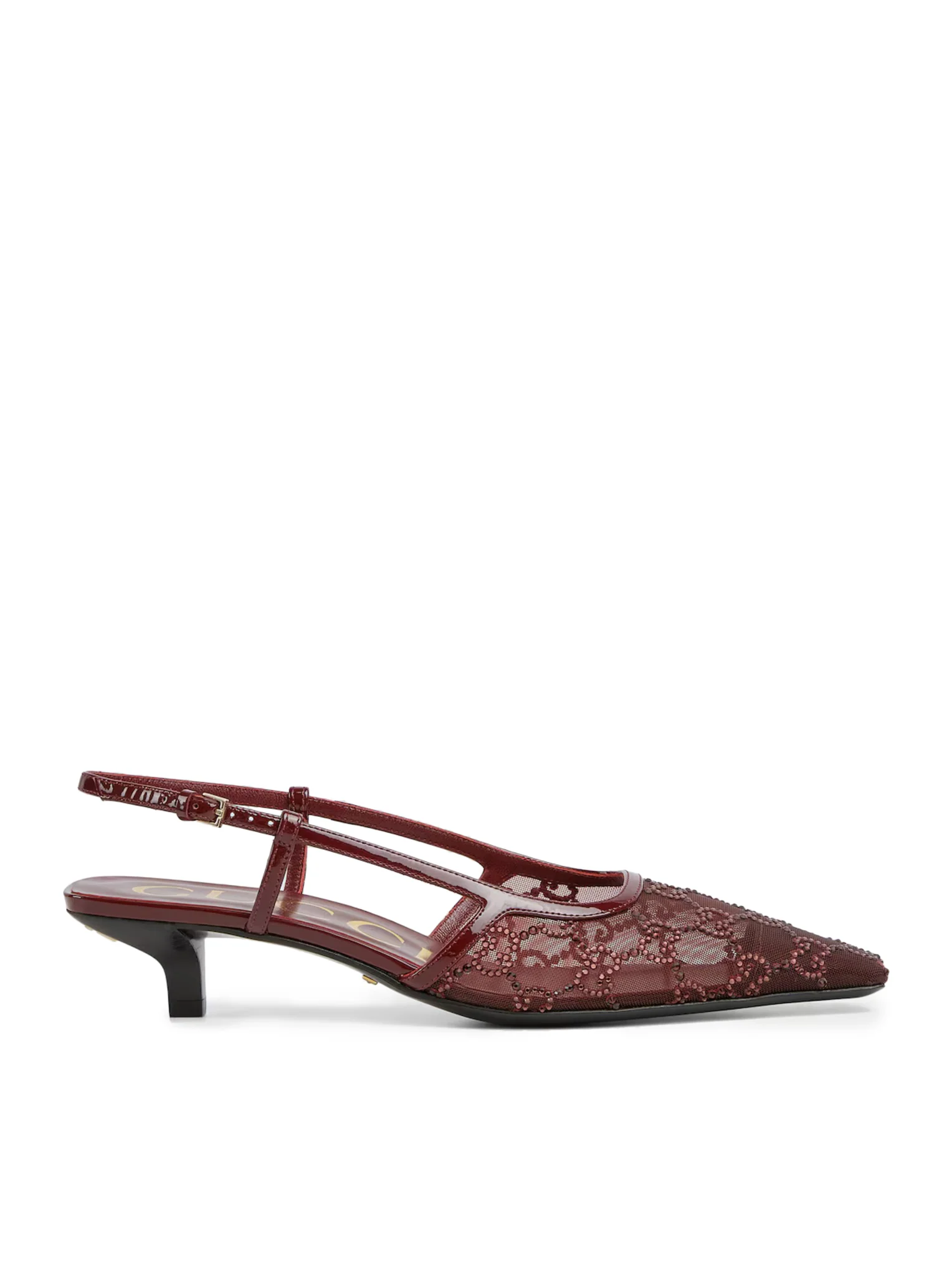 SLINGBACK PUMPS WITH GG CRYSTALS
