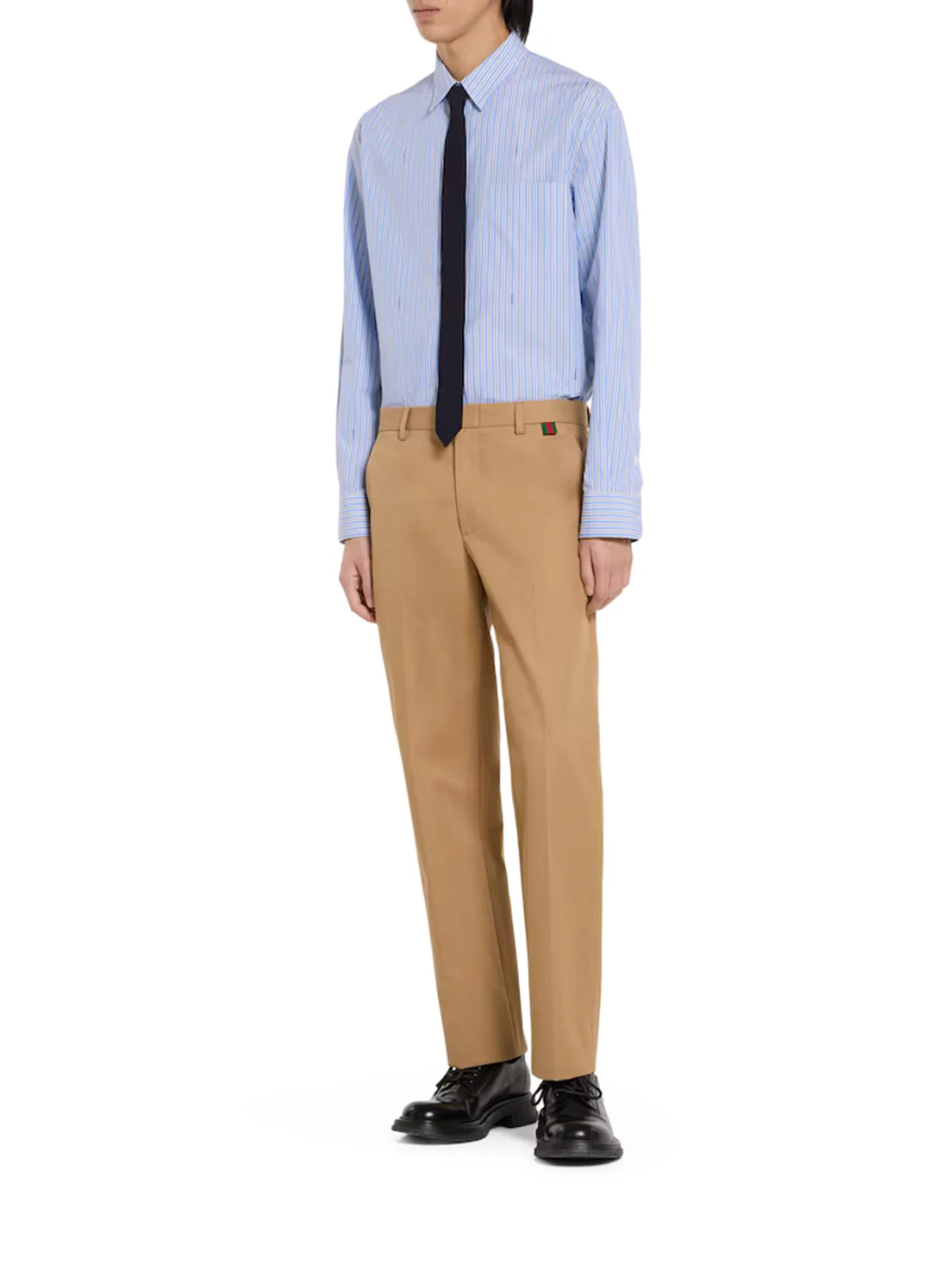 STRIPED COTTON POPLIN SHIRT WITH GUCCI LOGO - Image 2
