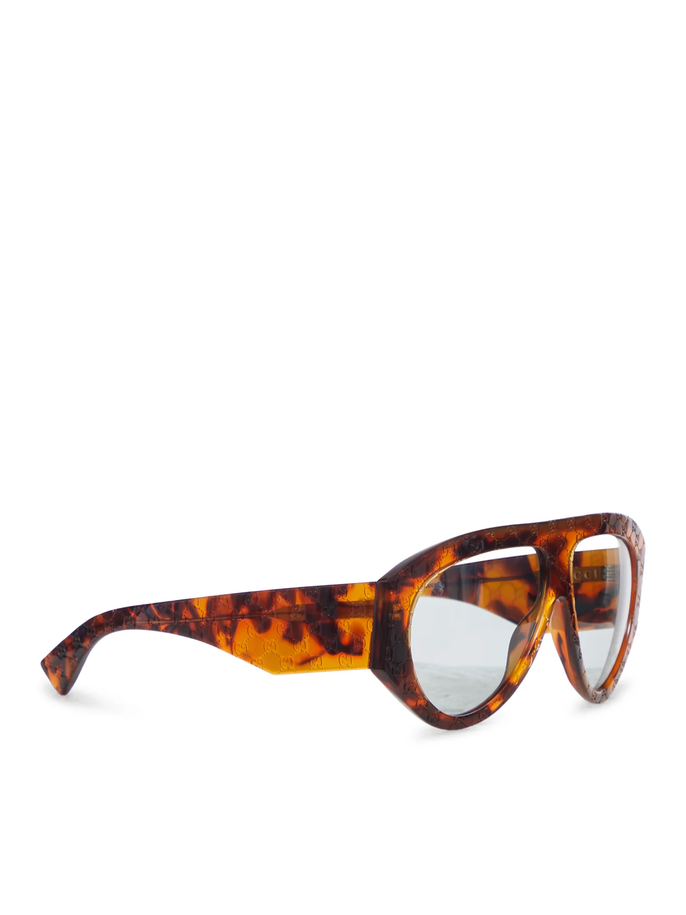 TORTOISESHELL ACETATE MASK SUNGLASSES WITH GG PATTERN - Image 2