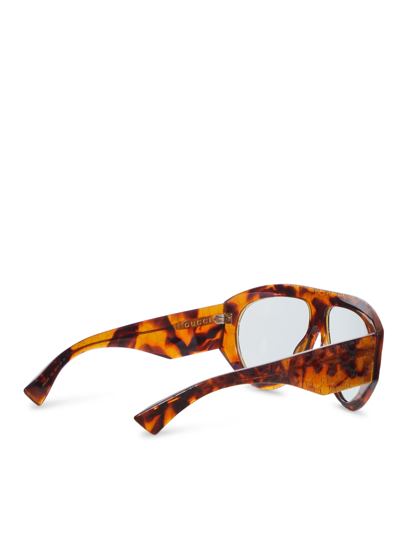TORTOISESHELL ACETATE MASK SUNGLASSES WITH GG PATTERN - Image 3