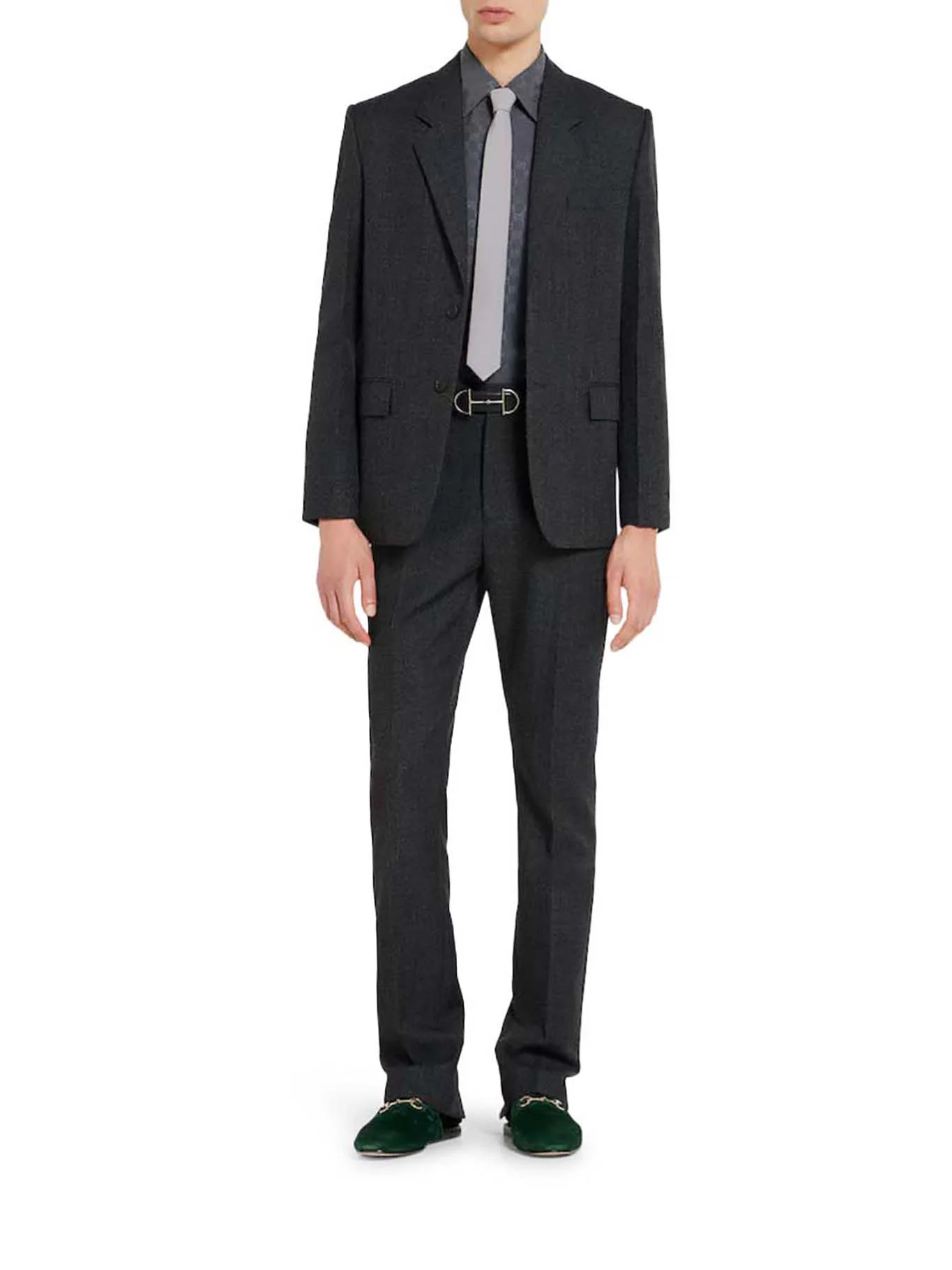 TROUSERS IN MOULINÉ WOOL FABRIC - Image 2