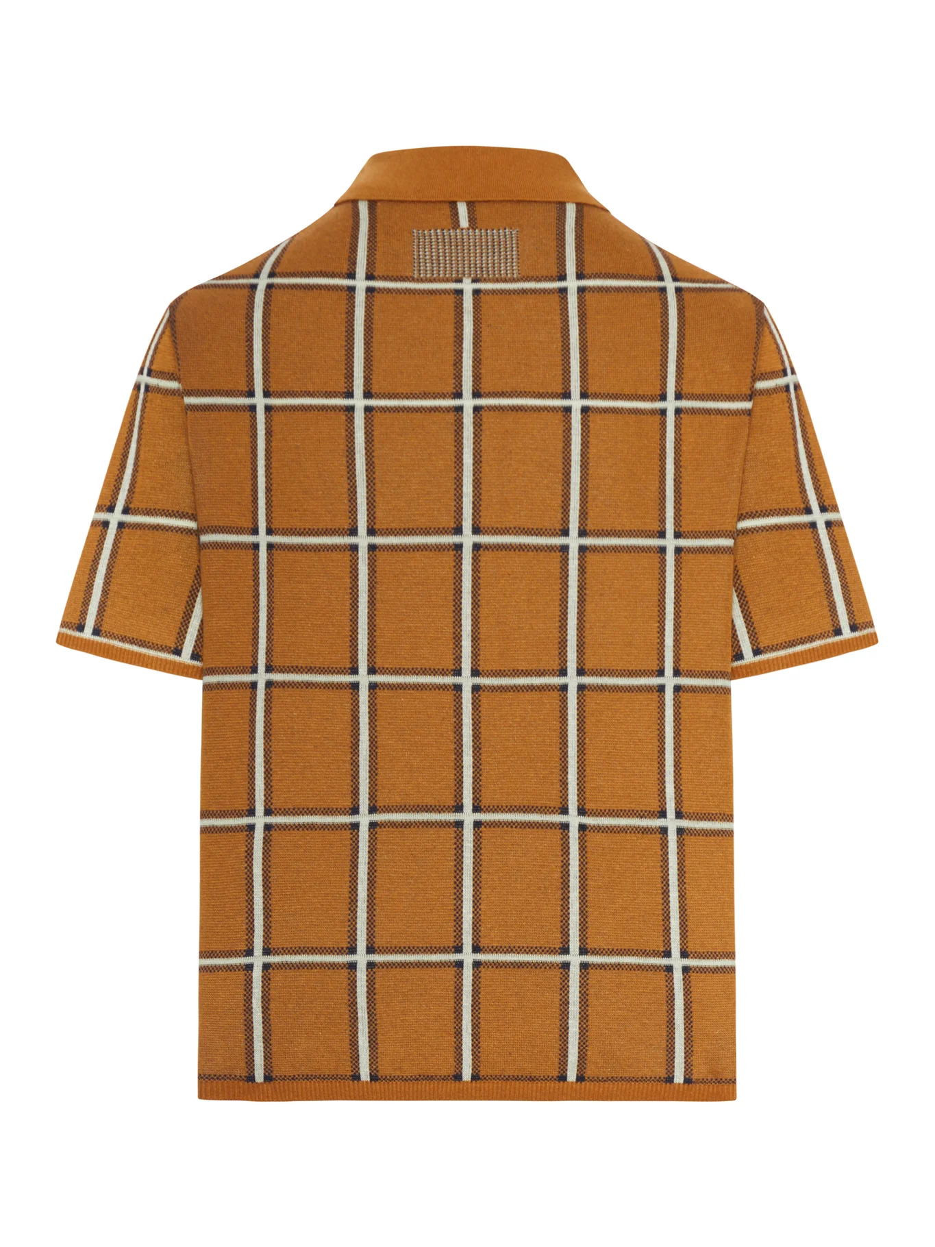 LINEN AND SILK BLEND POLO SHIRT WITH CHECK PATTERN - Image 2