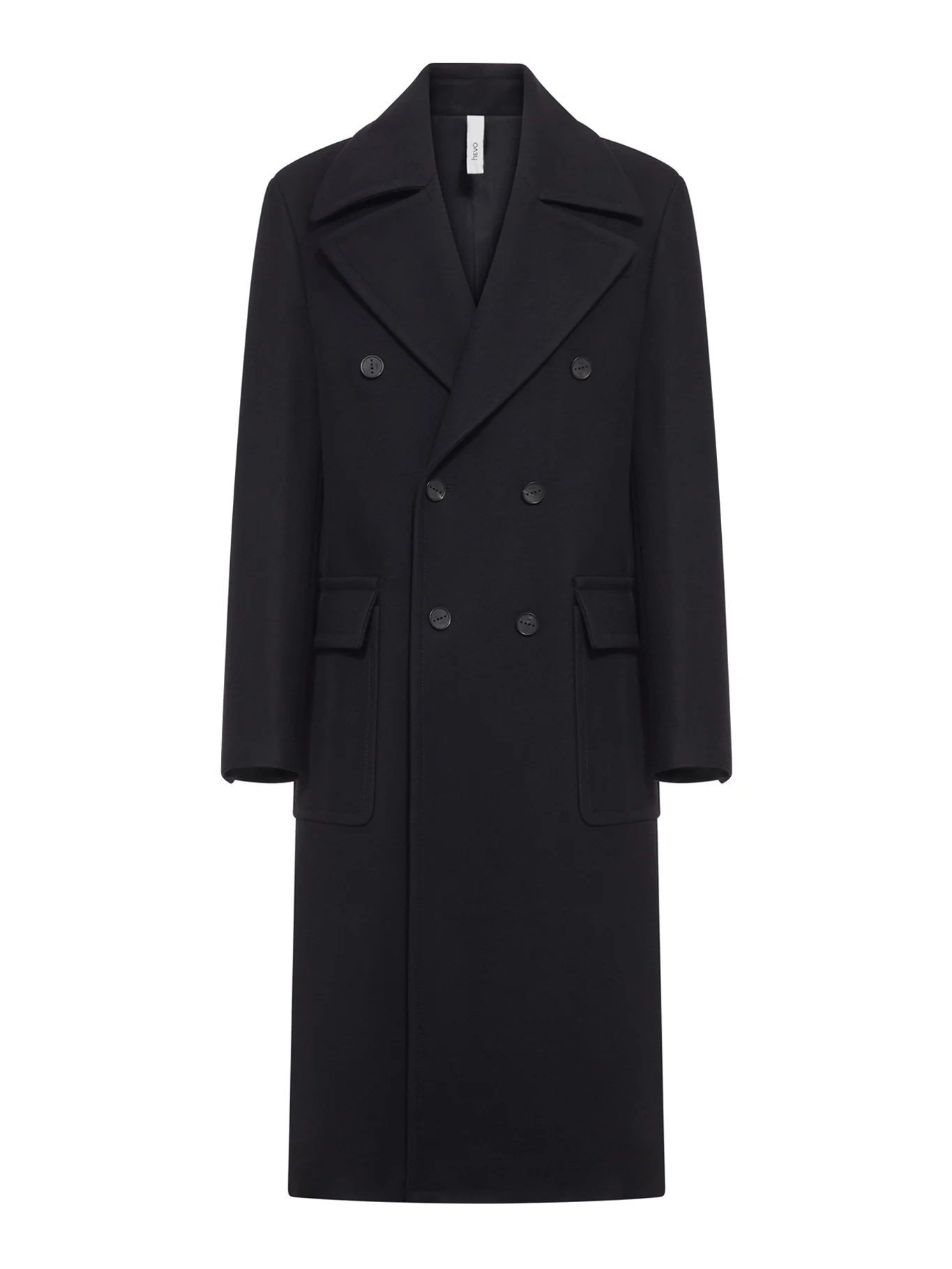 DOUBLE-BREASTED HERRINGBONE COAT