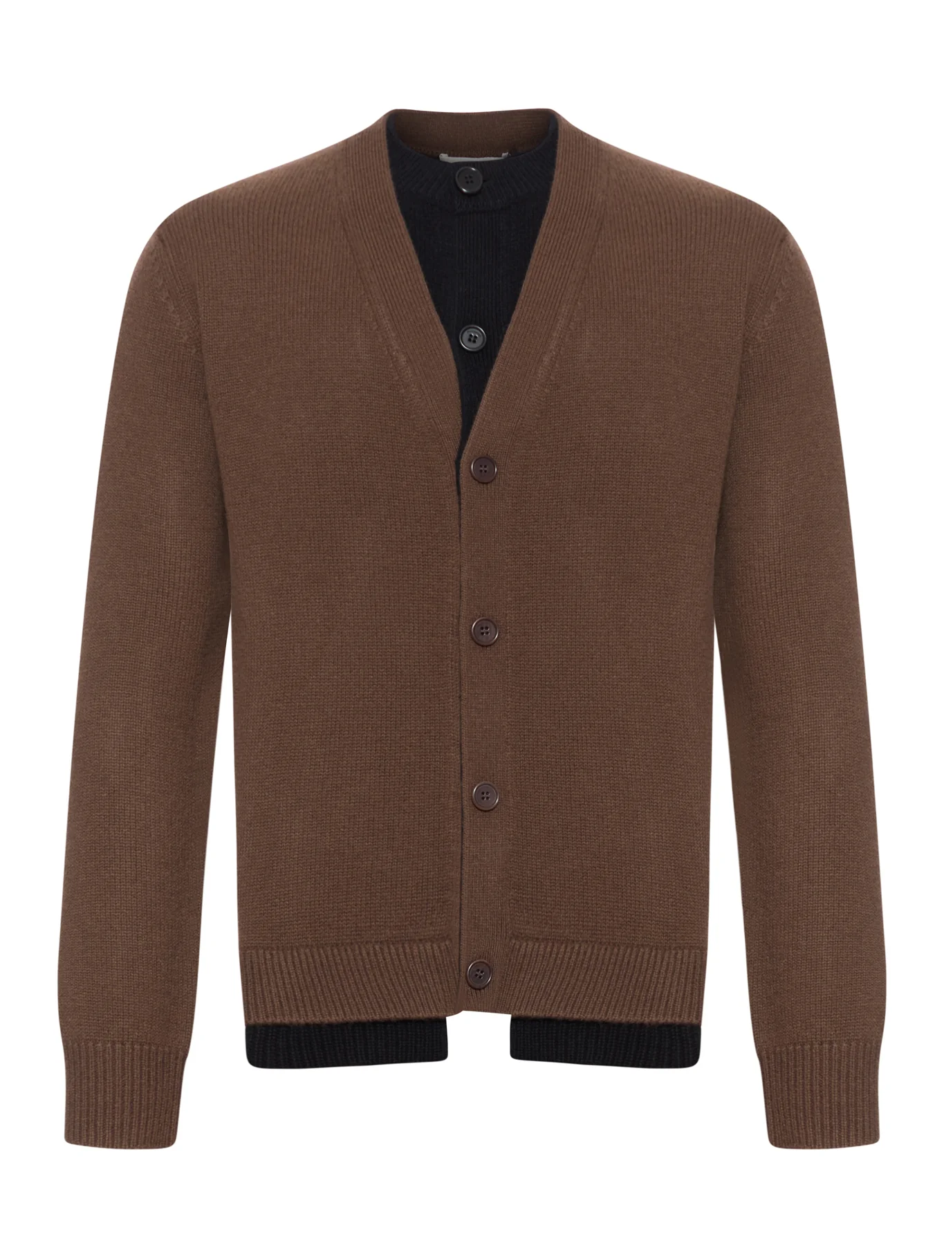 CONTRAST LAYERED CARDIGAN