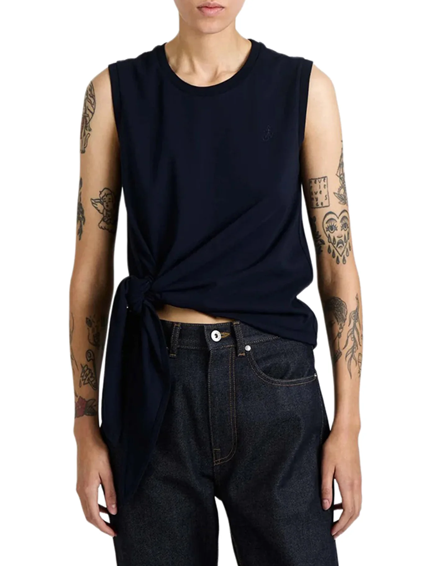 COTTON TANK TOP WITH KNOTTED HEM - Image 3