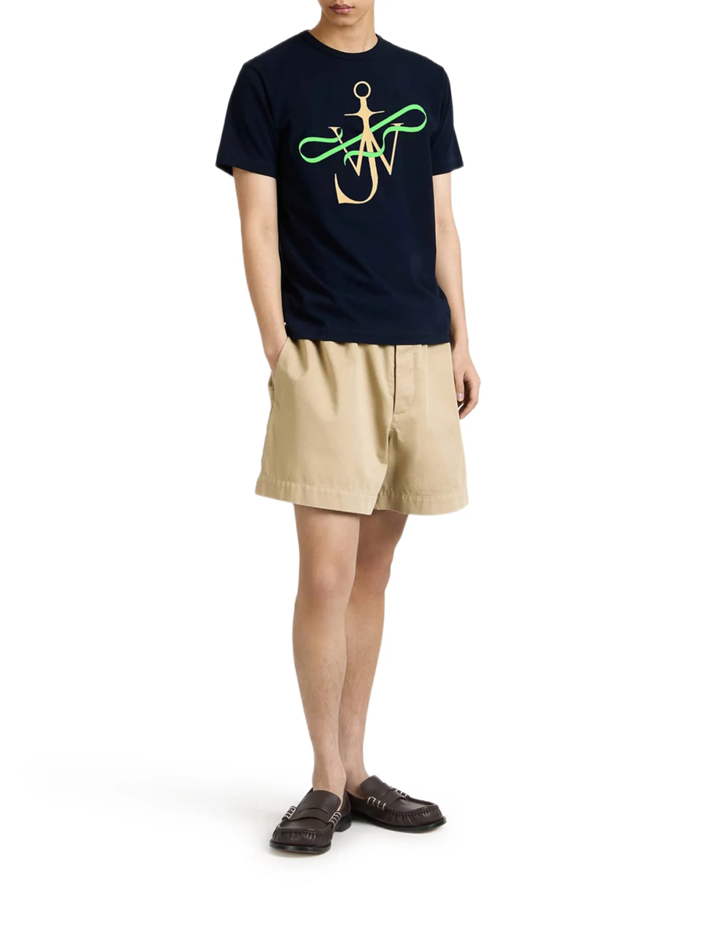 MEN`S NAVY BLUE "RIBBON ANCHOR" COTTON T-SHIRT - Image 2