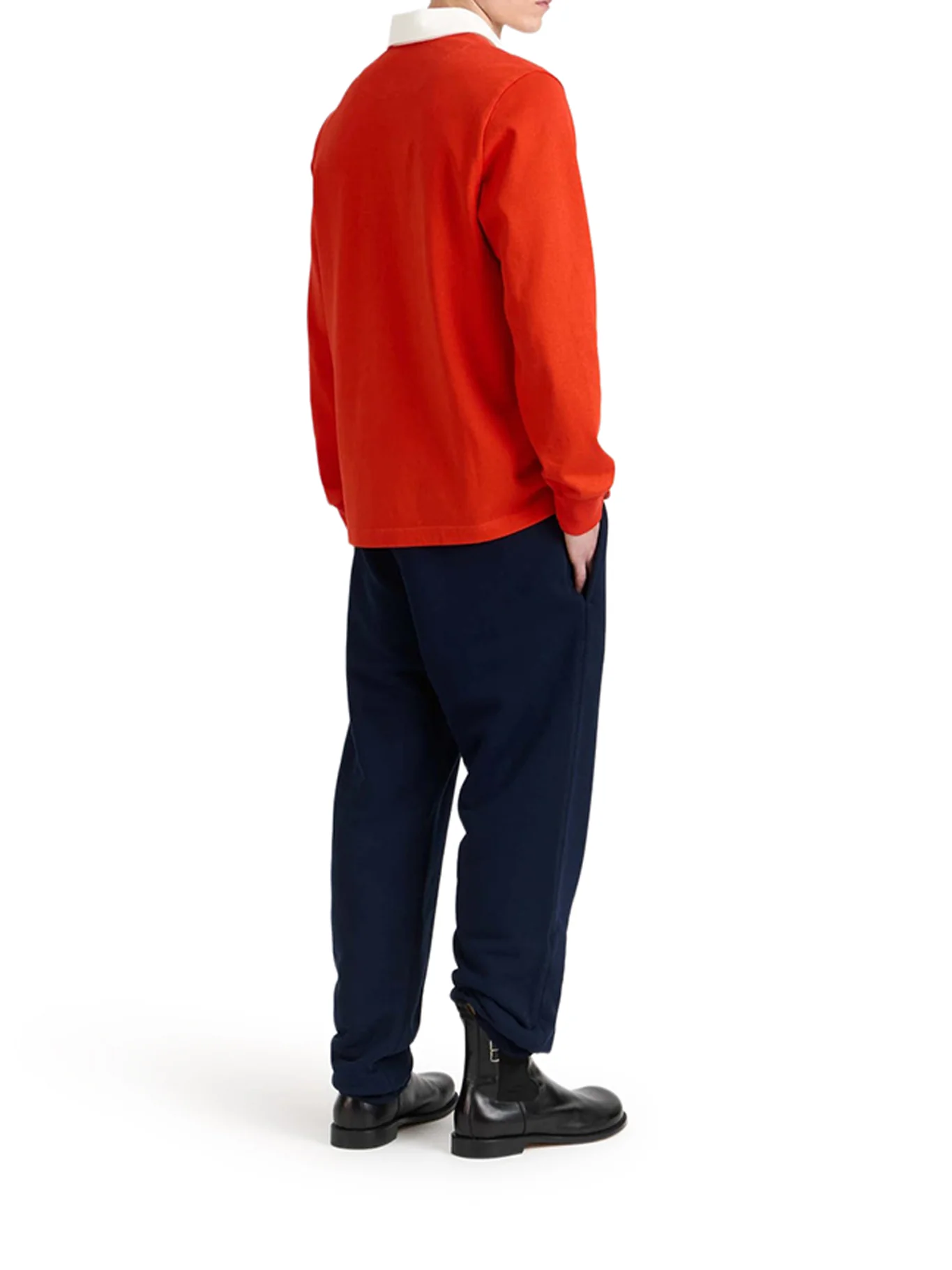 MENS "SUPER SPEED" RUGBY POLO TOP IN BRIGHT RED - Image 4