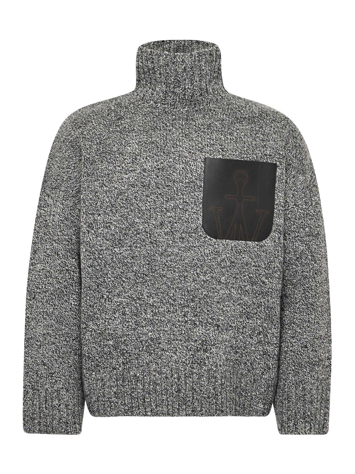 SWEATER WITH LEATHER POCKET