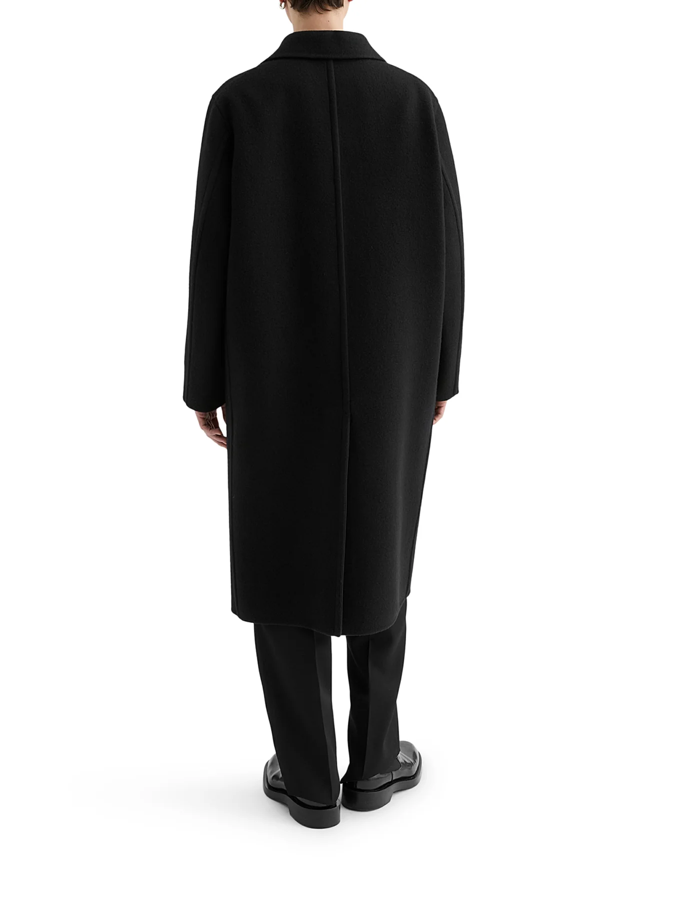 SEMI-LINED DOUBLE-BREASTED VIRGIN WOOL COAT - Image 3