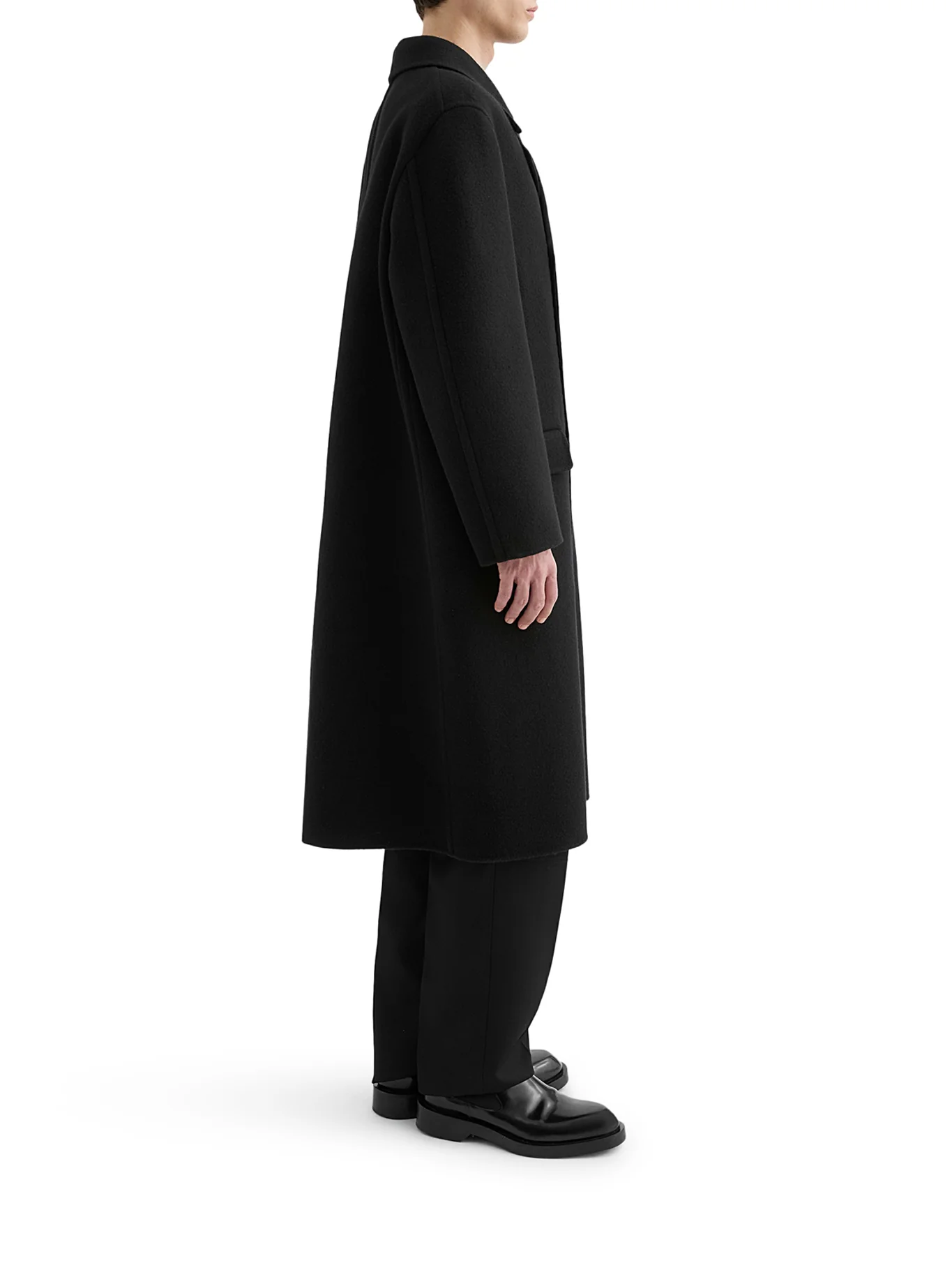 SEMI-LINED DOUBLE-BREASTED VIRGIN WOOL COAT - Image 4