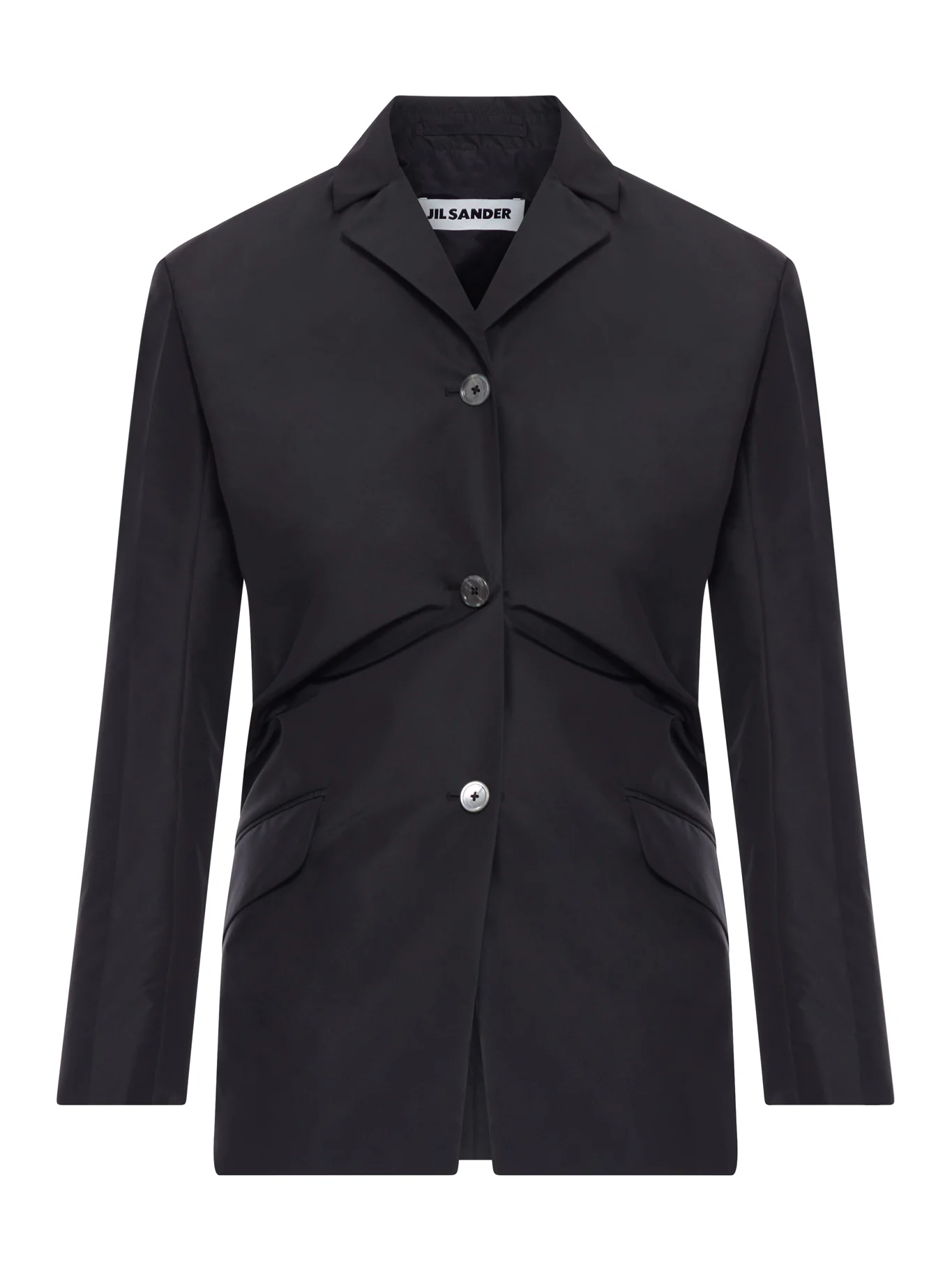 TAILORED BLAZER IN TECHNICAL FABRIC WITH BACK DRAPING