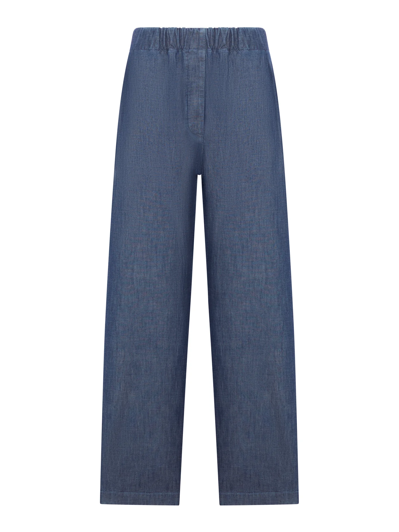 WIDE LEG TROUSERS IN LIGHTWEIGHT COTTON CHAMBRAY