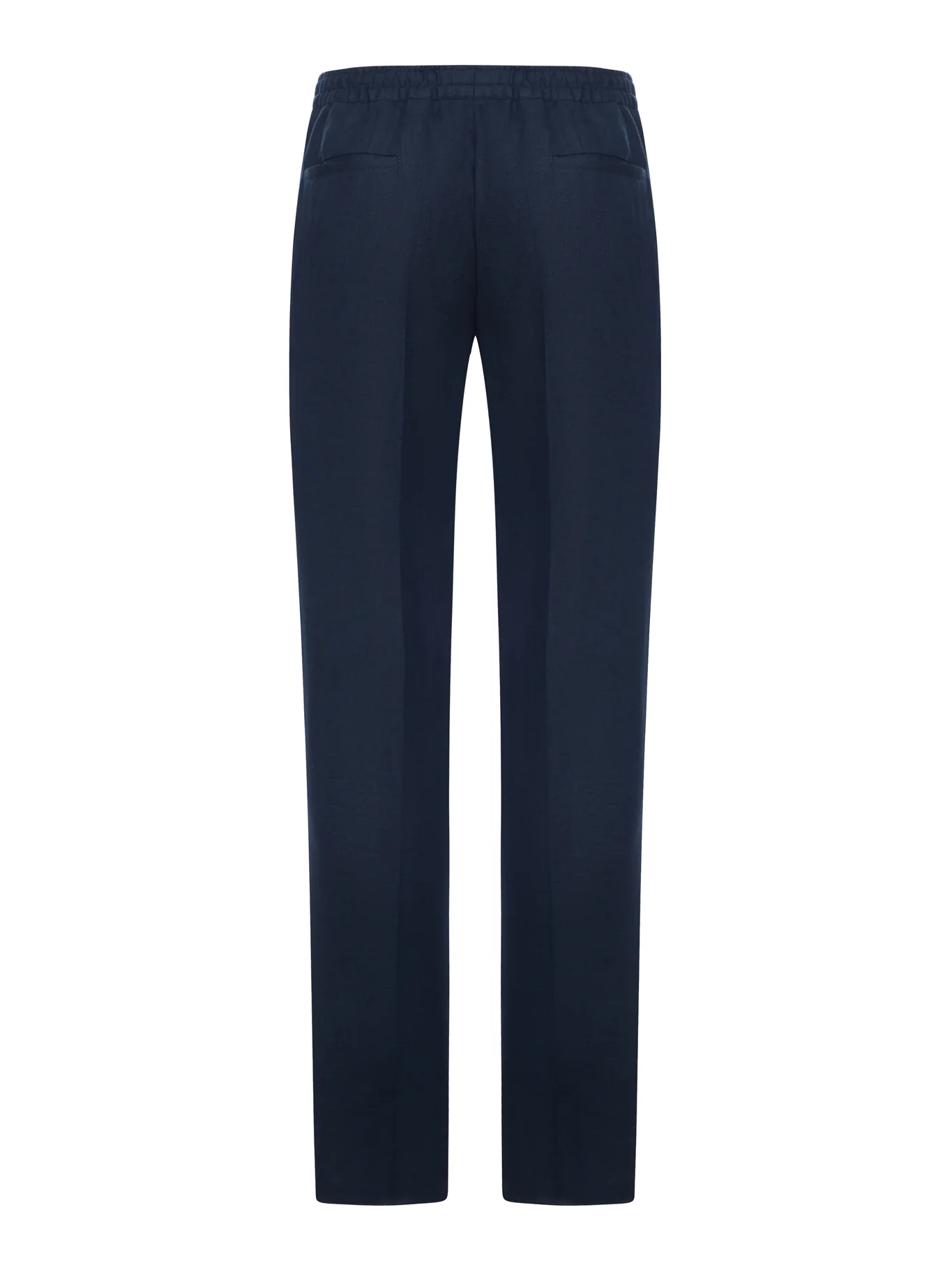 STRAIGHT FIT LINEN TROUSERS WITH ELASTIC WAIST - Image 2
