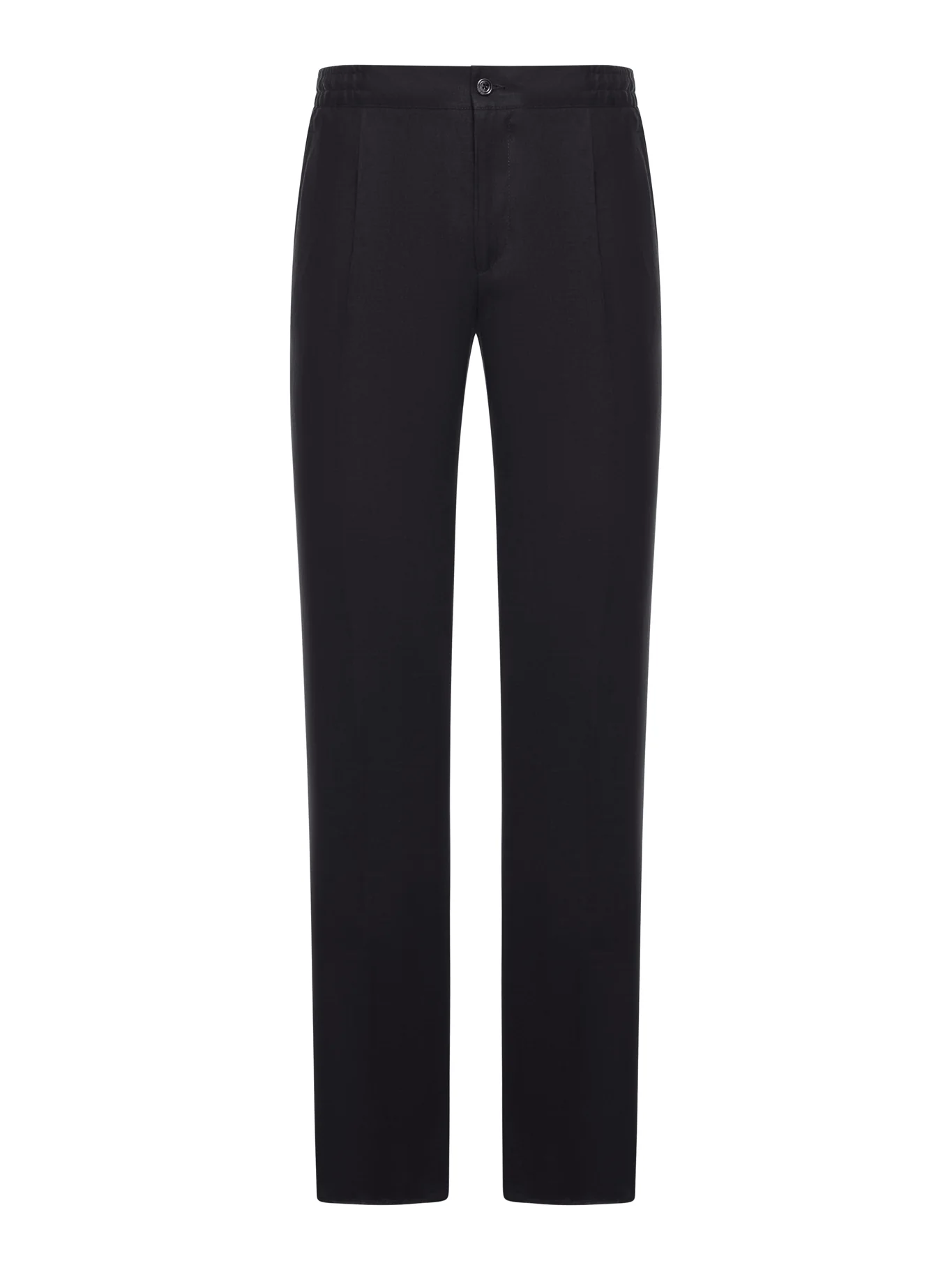 STRAIGHT FIT LINEN TROUSERS WITH ELASTIC WAIST