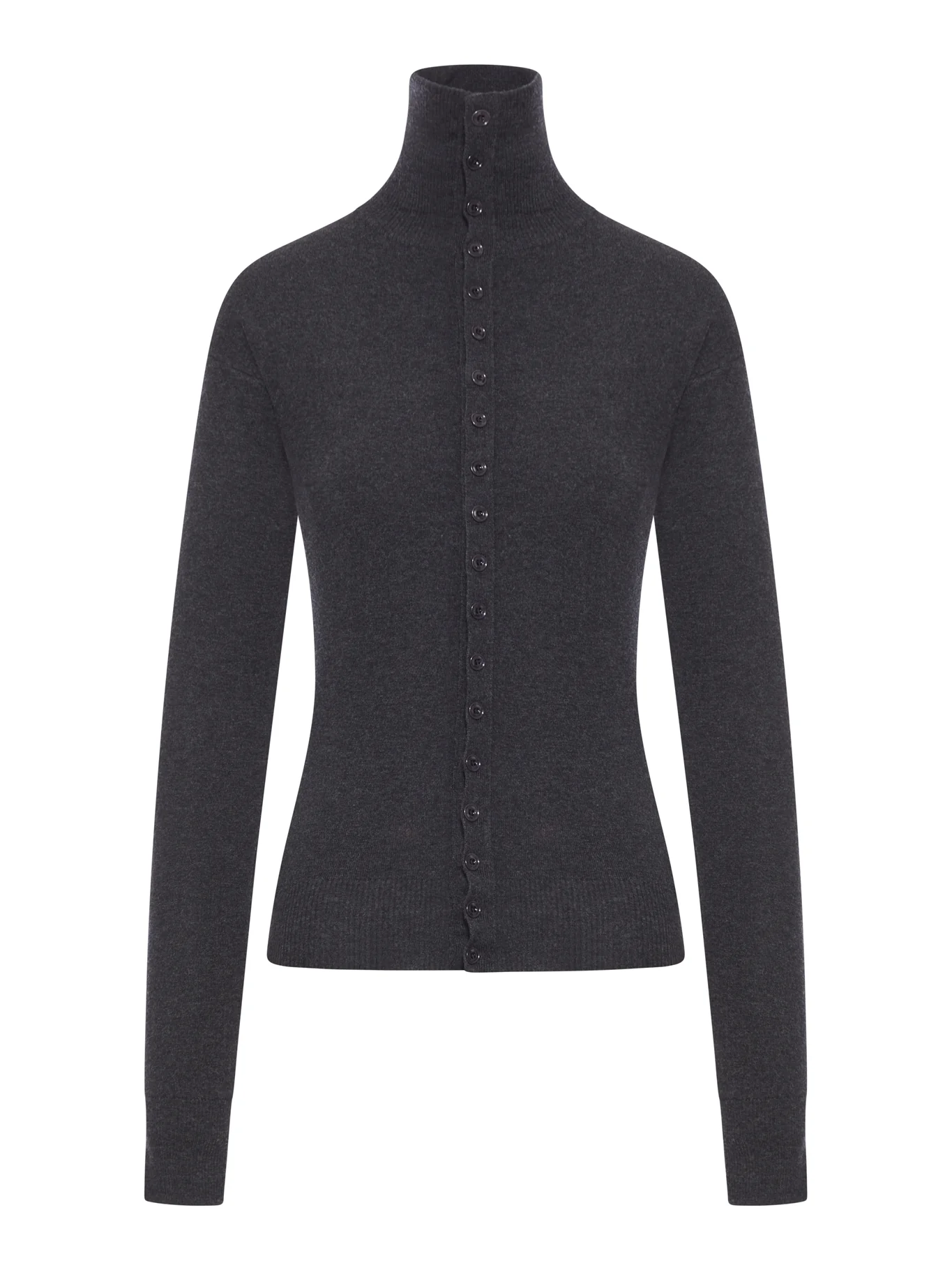 FINE WOOL BUTTONED CARDIGAN