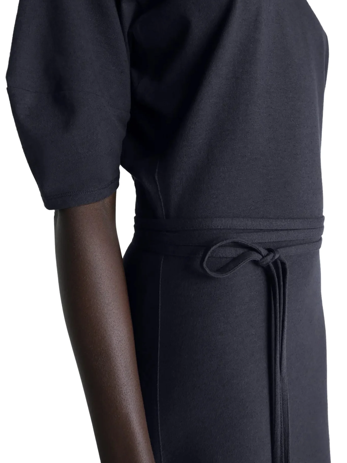 OFF-SHOULDER DRESS IN HEAVY LINEN AND COTTON JERSEY - Image 6