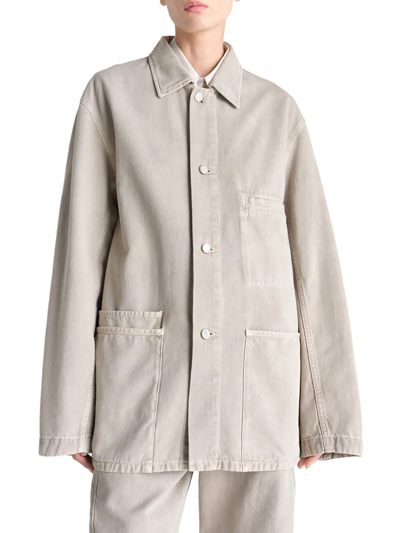 UTILITY OVERSHIRT IN SNOW BROKEN TWILL - Image 3