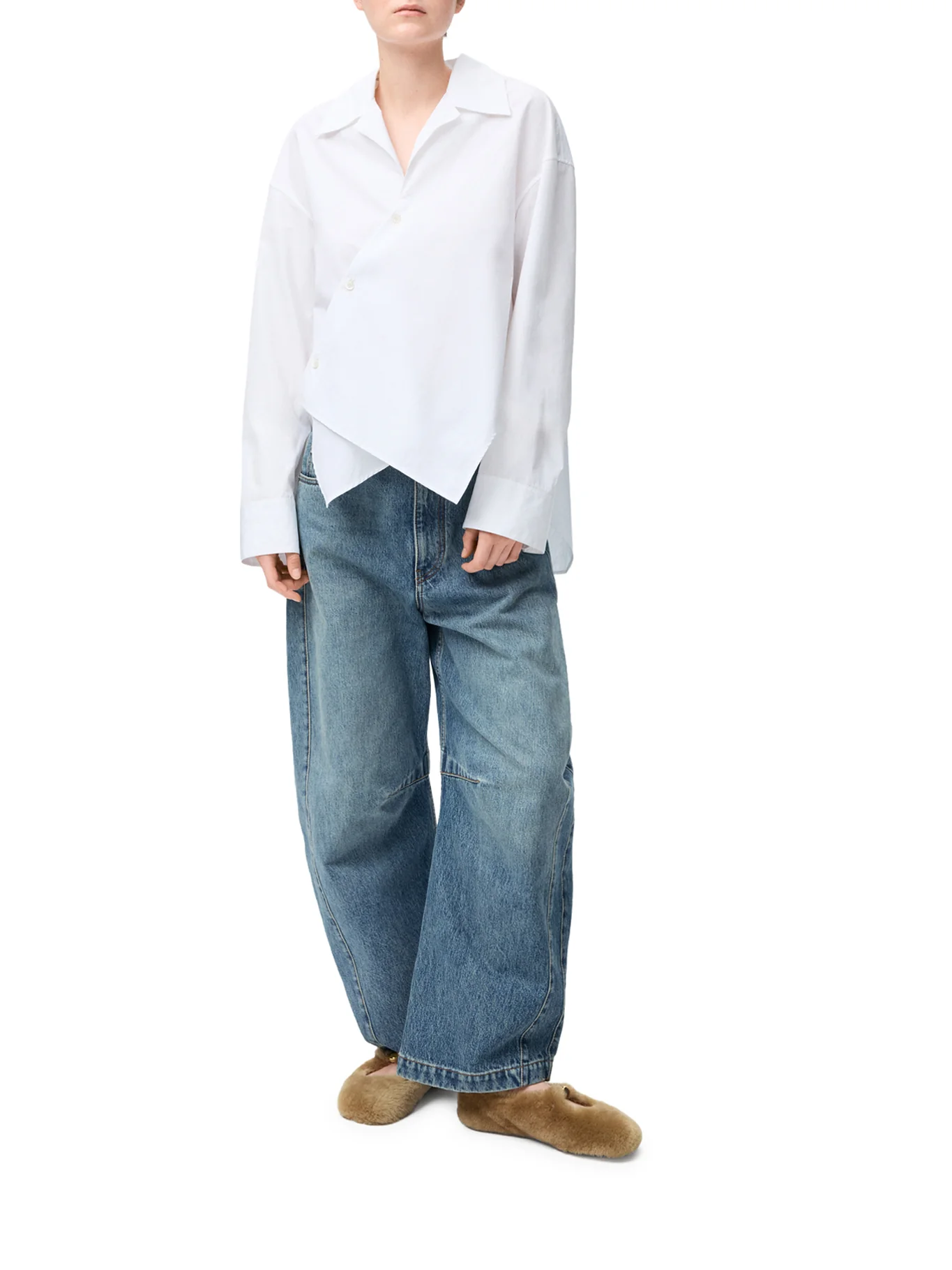 ASYMMETRIC COTTON POPLIN SHIRT - Image 2