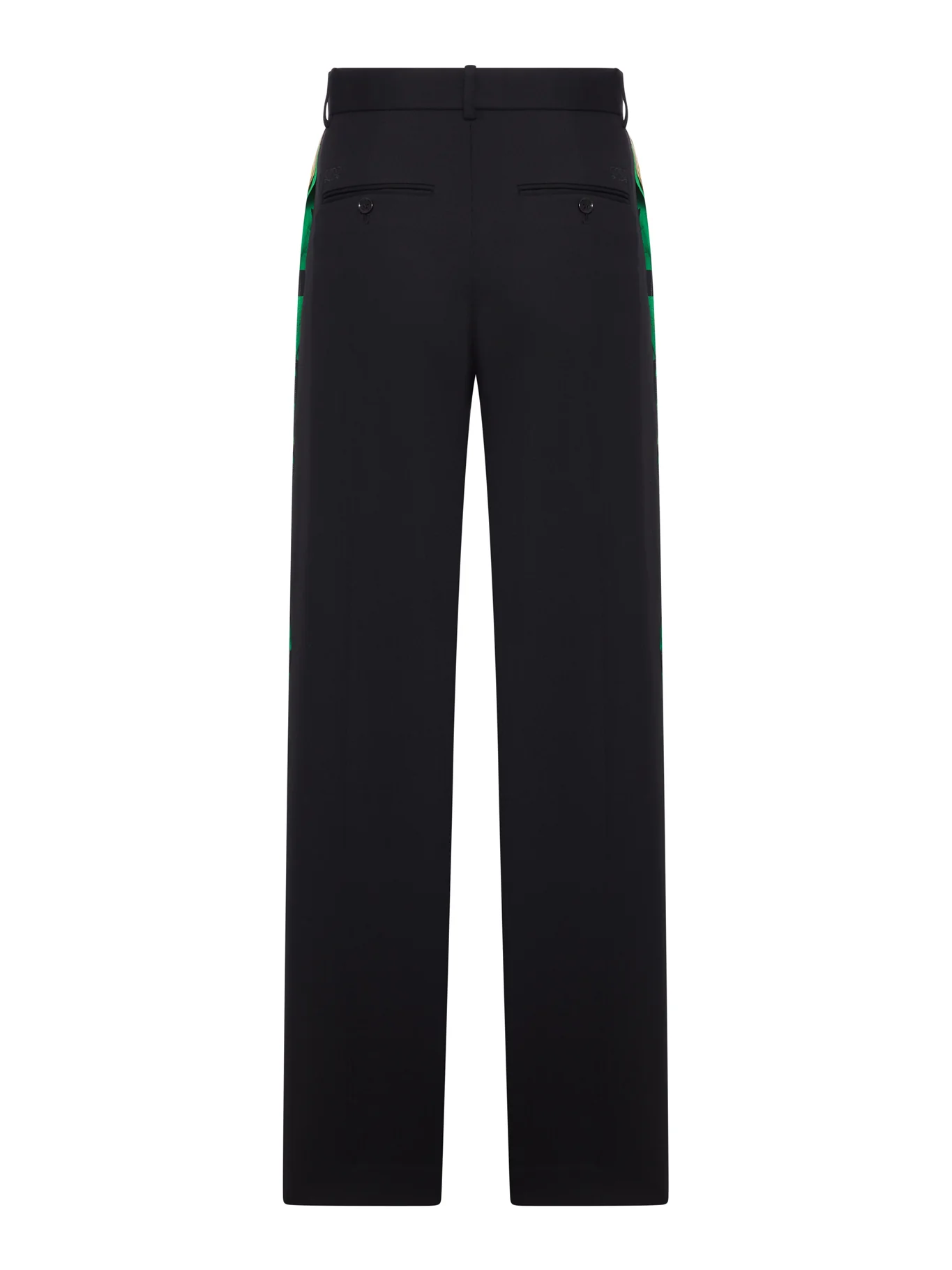 BLACK TAILORED TROUSERS WITH CONTRASTING SIDE BAND - Image 2