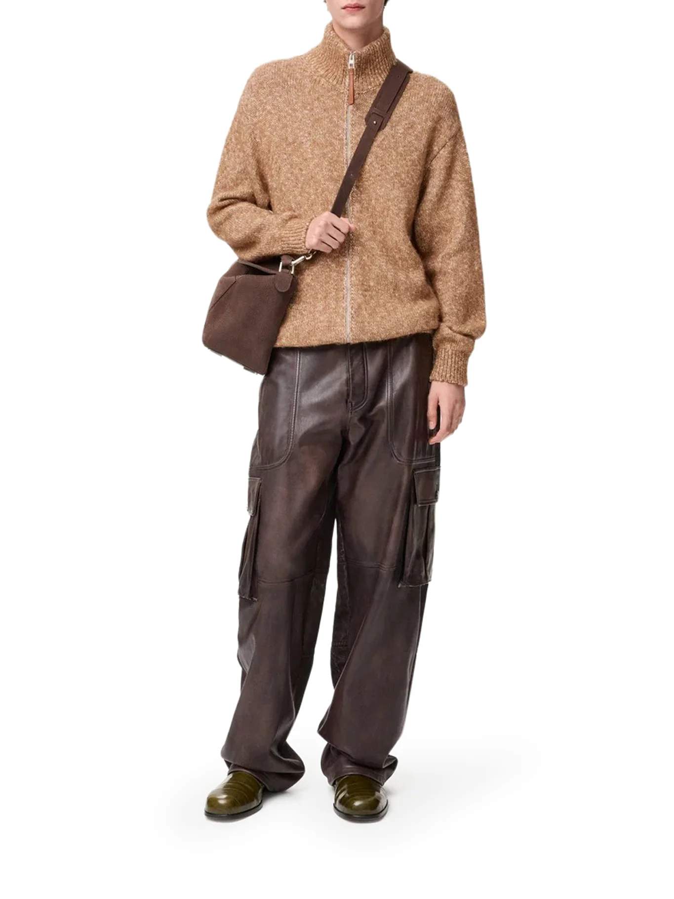 CARDIGAN WITH ZIP IN COTTON LINEN AND WOOL - Image 2