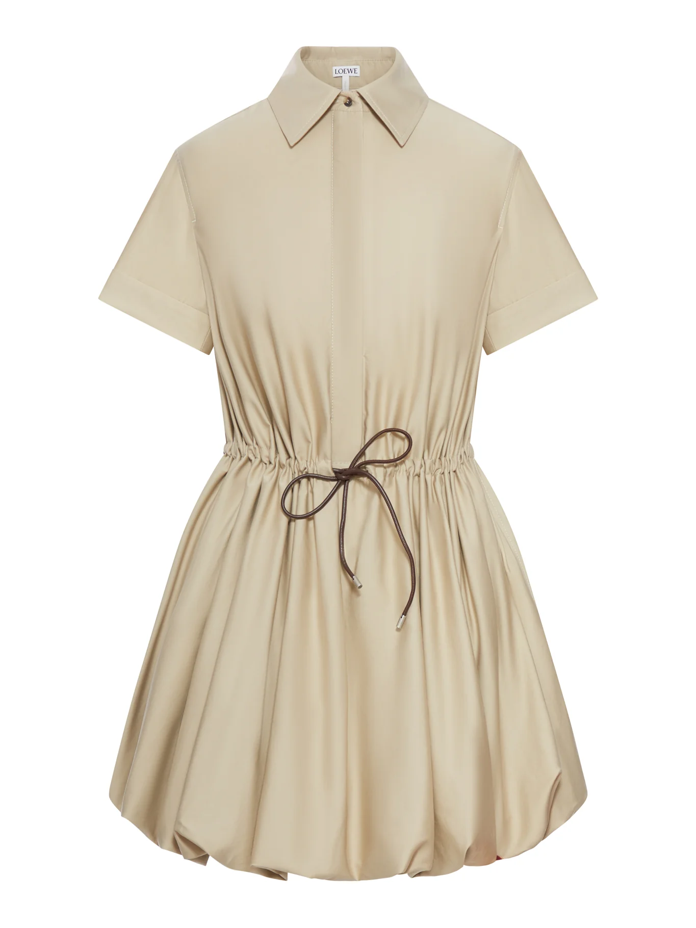COTTON AND SILK BALLOON SKIRT DRESS